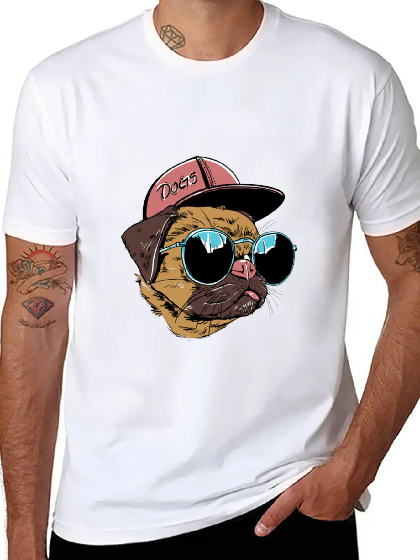 Cool Dog With Hat Comfortable Minimalist Graphic Tee – Summer Style Essential