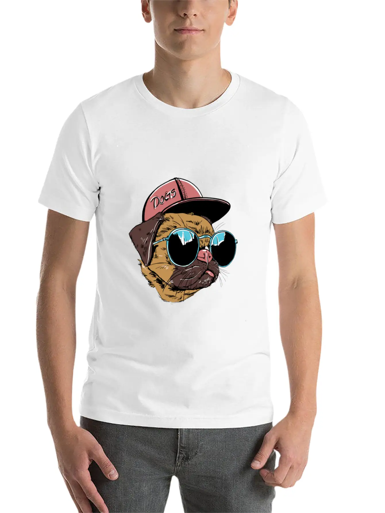Cool Dog With Hat Comfortable Minimalist Graphic Tee – Summer Style Essential