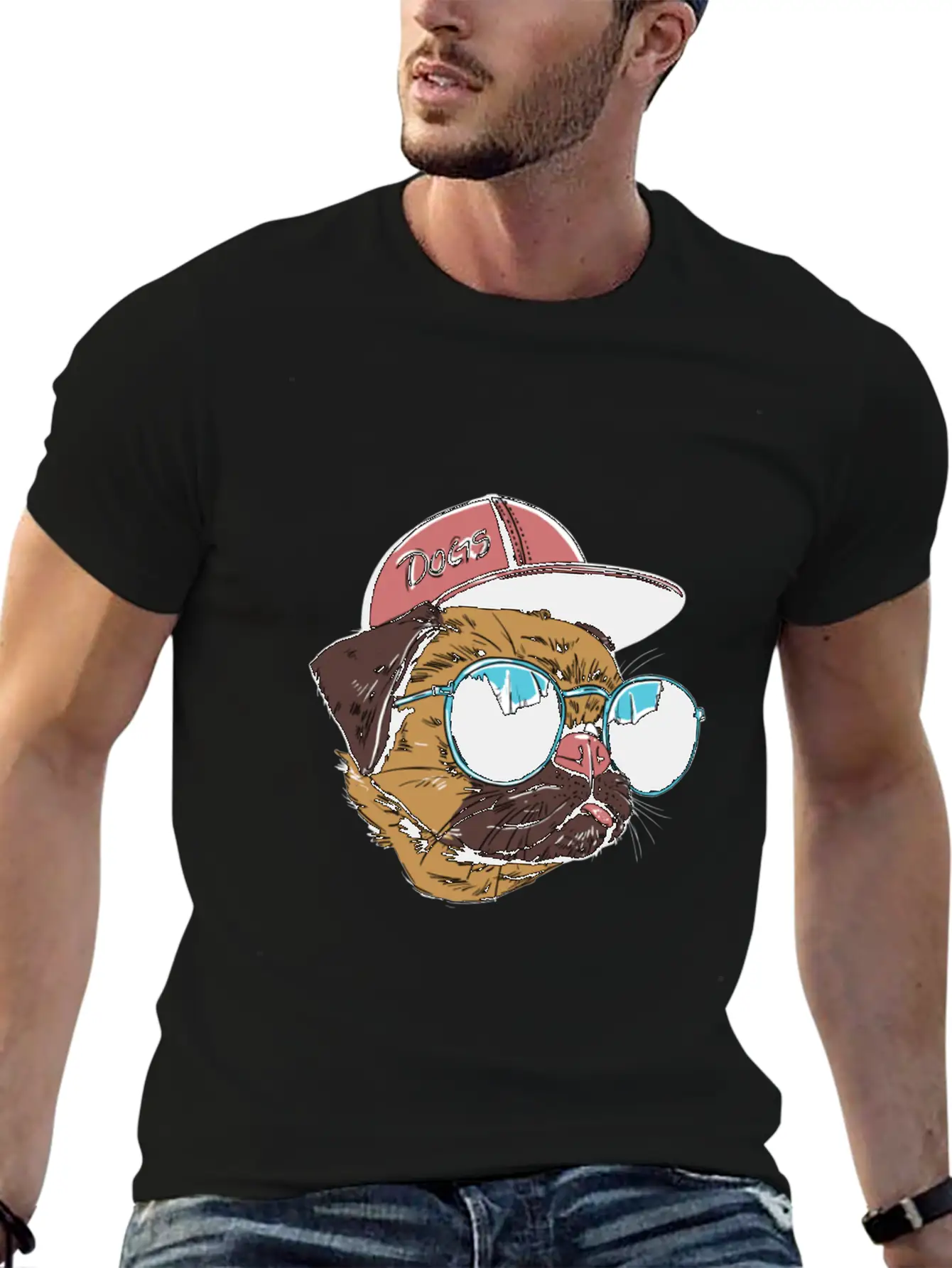 Cool Dog With Hat Comfortable Minimalist Graphic Tee – Summer Style Essential
