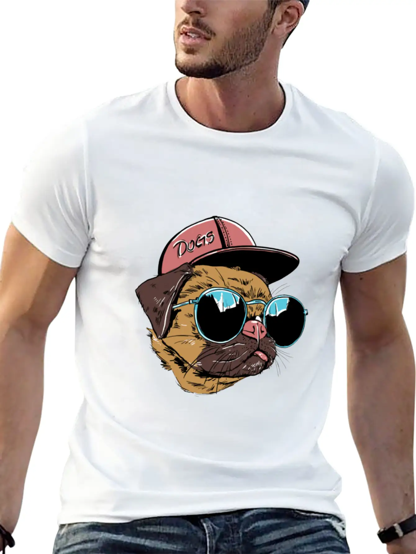 Cool Dog With Hat Comfortable Minimalist Graphic Tee – Summer Style Essential