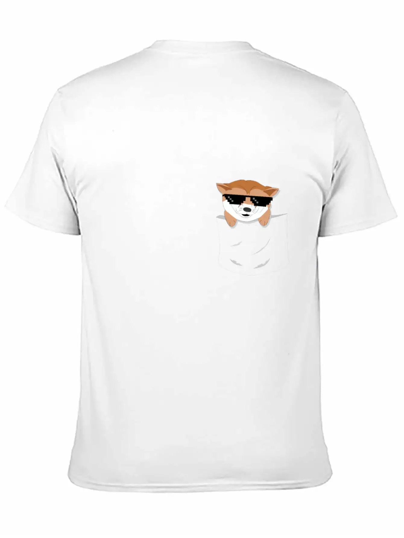 Cool Doge In Pocket T- Shirt Stylish Everyday T-Shirt – Unisex Basic Cotton Tee