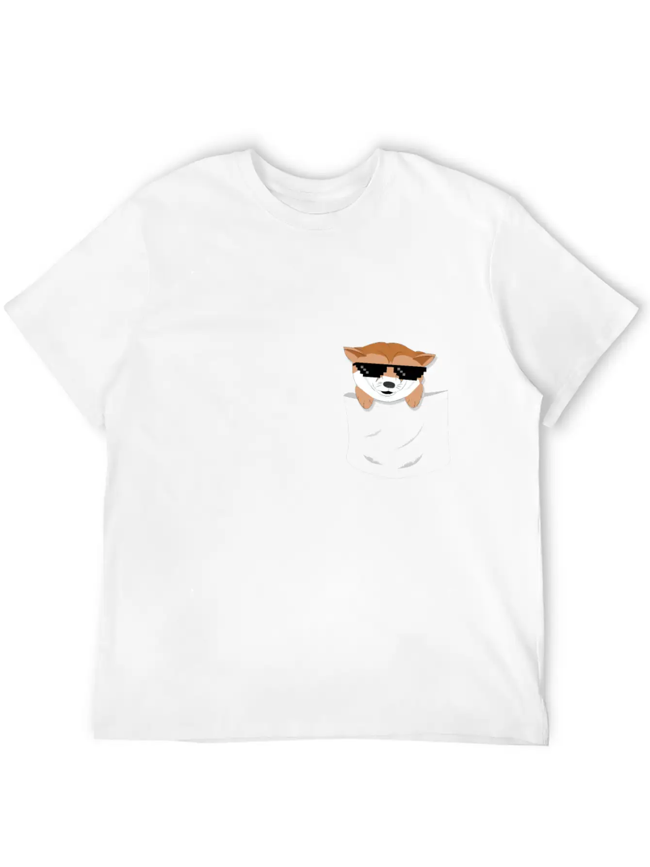 Cool Doge In Pocket T- Shirt Stylish Everyday T-Shirt – Unisex Basic Cotton Tee