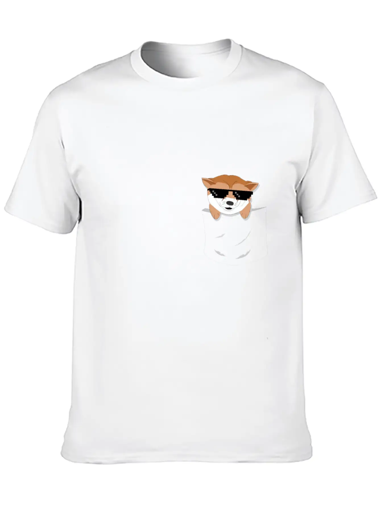 Cool Doge In Pocket T- Shirt Stylish Everyday T-Shirt – Unisex Basic Cotton Tee