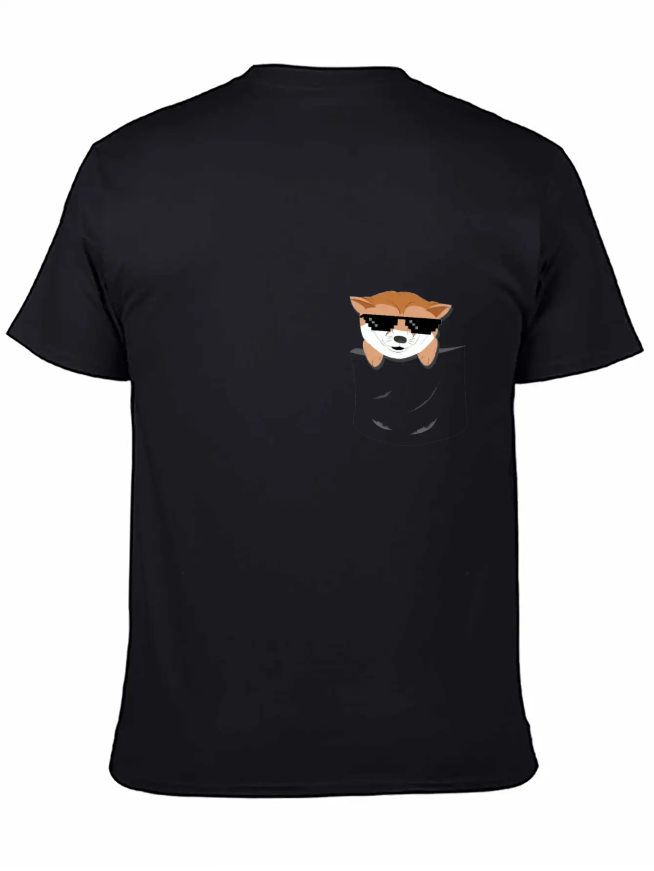 Cool Doge In Pocket T- Shirt Stylish Everyday T-Shirt – Unisex Basic Cotton Tee