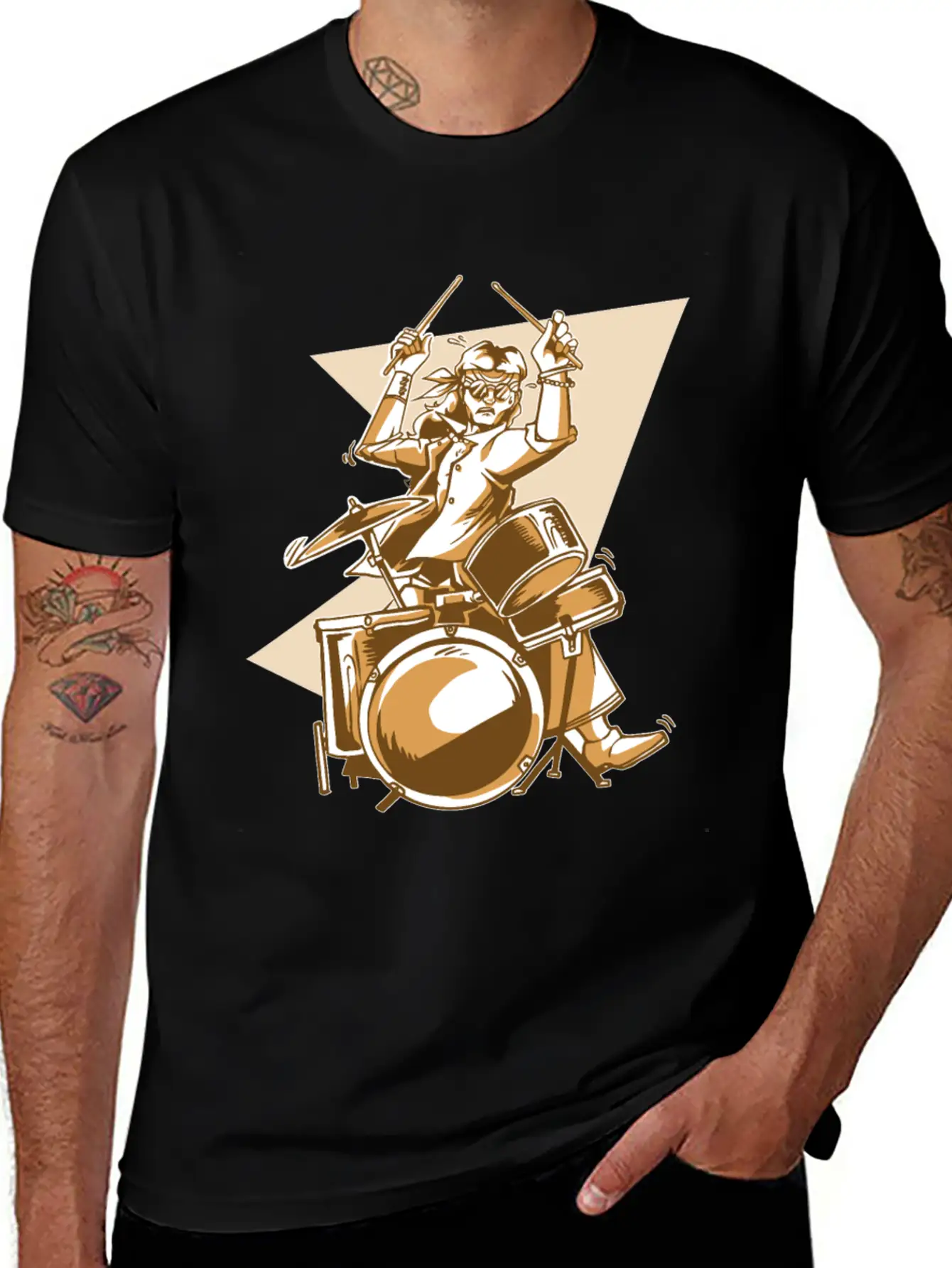 Cool Drummer Stylish Everyday T-Shirt – Unisex Basic Cotton Tee