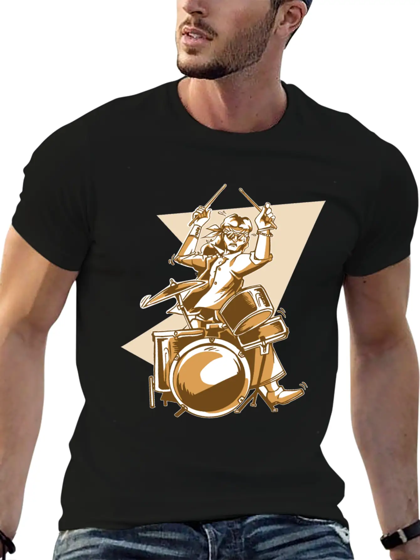 Cool Drummer Stylish Everyday T-Shirt – Unisex Basic Cotton Tee