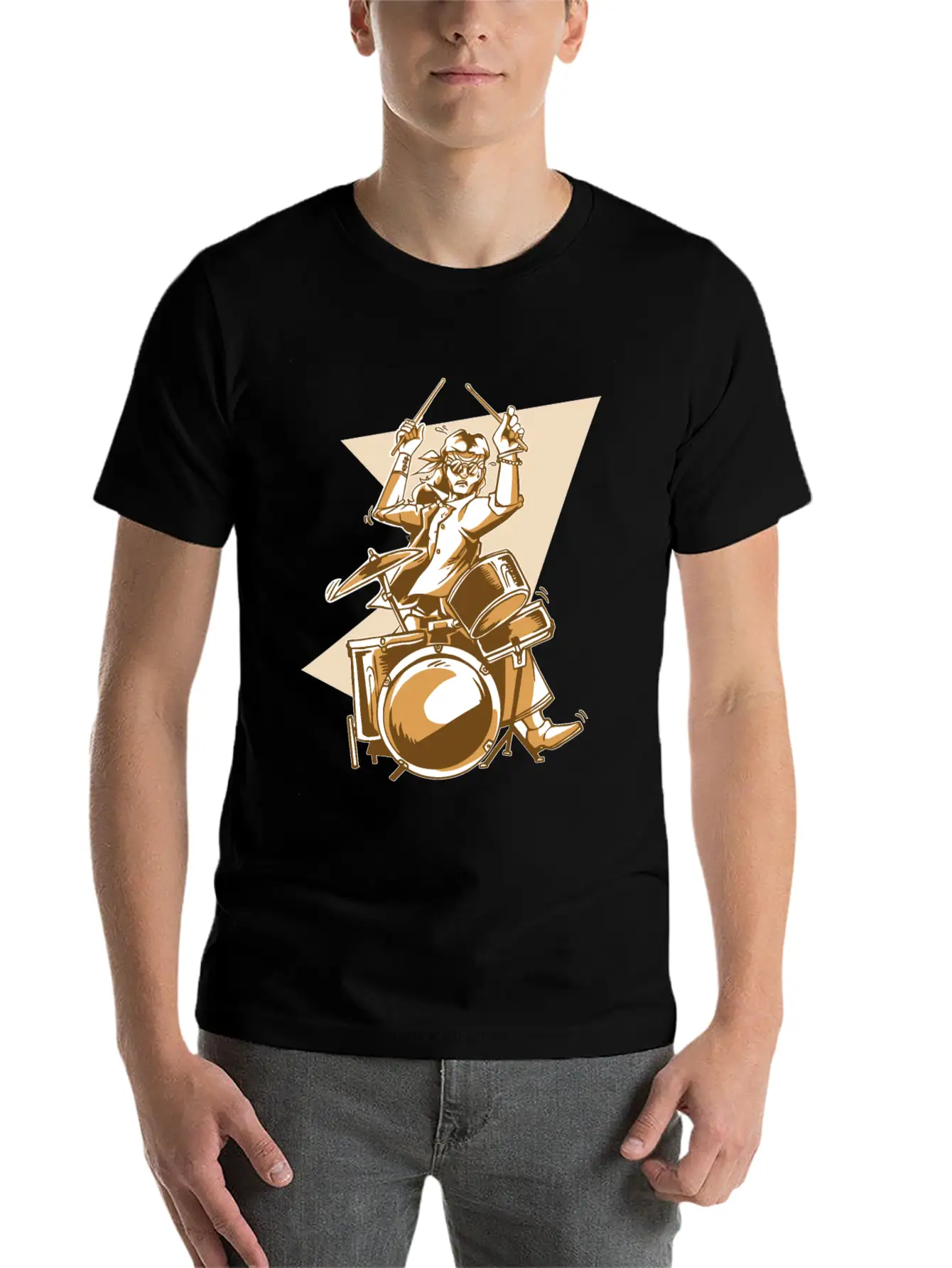 Cool Drummer Stylish Everyday T-Shirt – Unisex Basic Cotton Tee