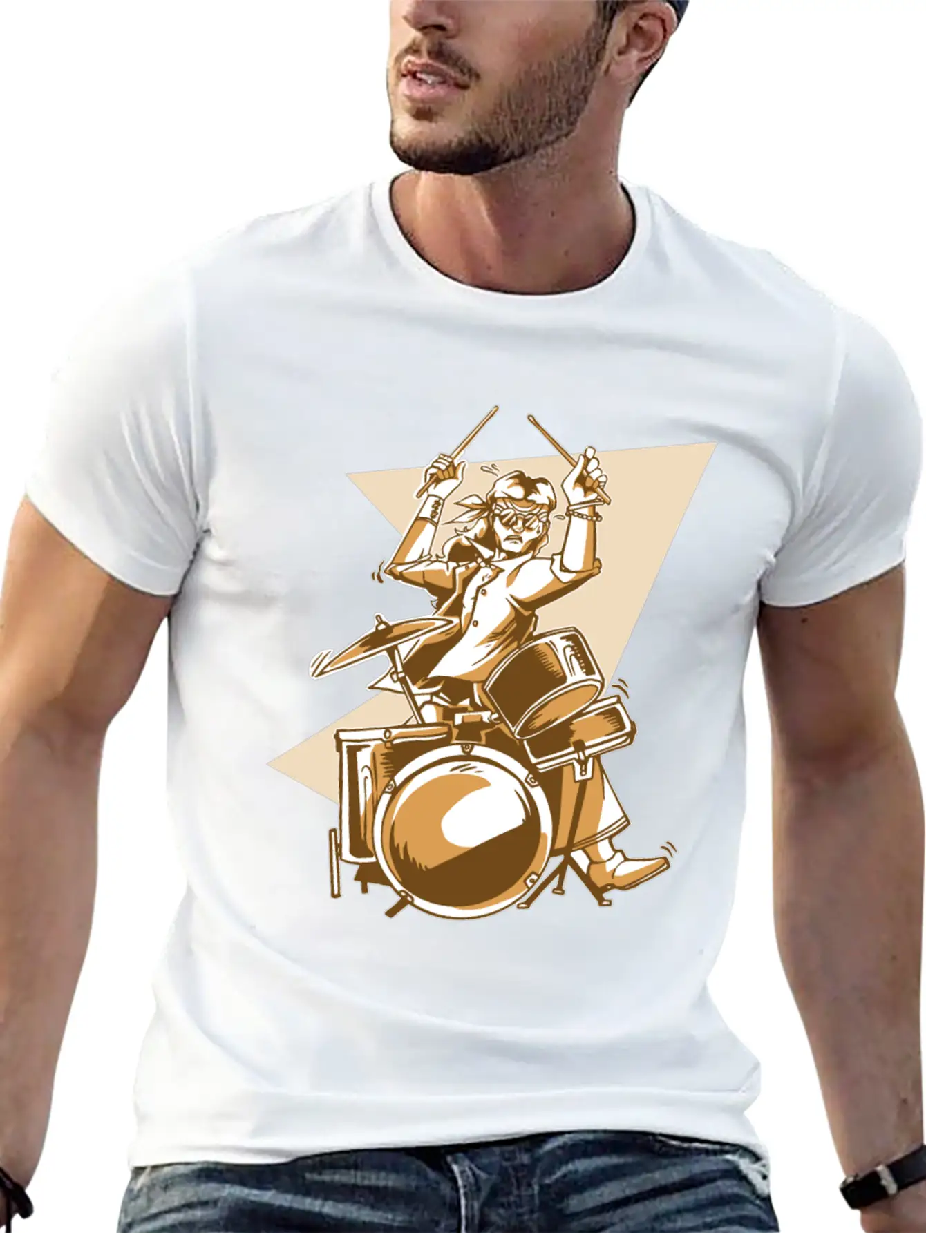 Cool Drummer Stylish Everyday T-Shirt – Unisex Basic Cotton Tee