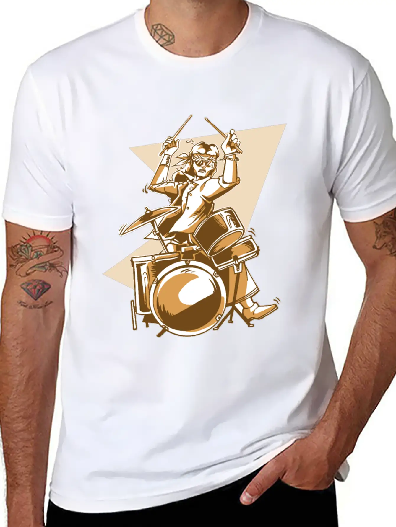 Cool Drummer Stylish Everyday T-Shirt – Unisex Basic Cotton Tee
