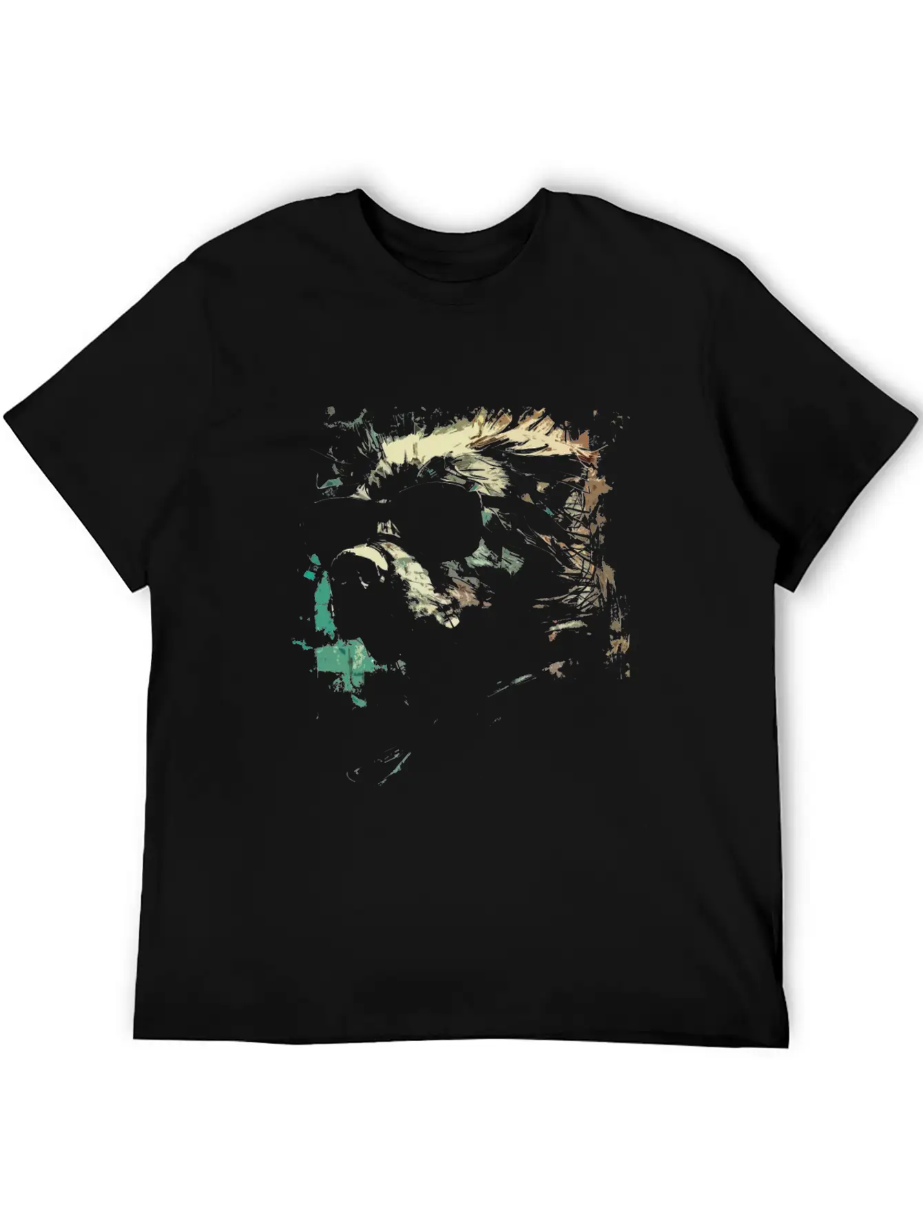 Cool Gangster Dog Grunge Portrait T-Shirt Timeless Short Sleeve Tee – Comfy And Minimalist Design