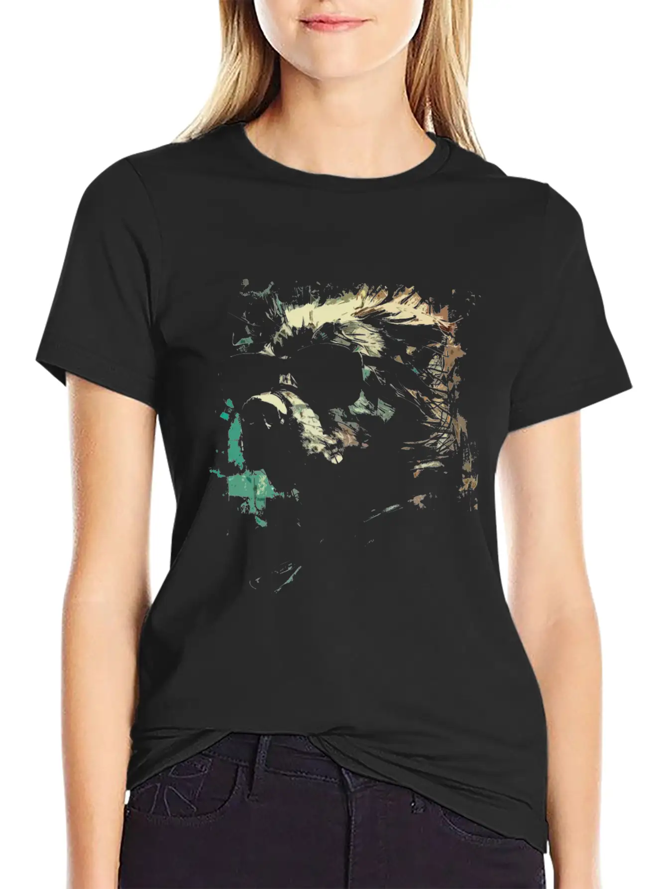 Cool Gangster Dog Grunge Portrait T-Shirt Timeless Short Sleeve Tee – Comfy And Minimalist Design