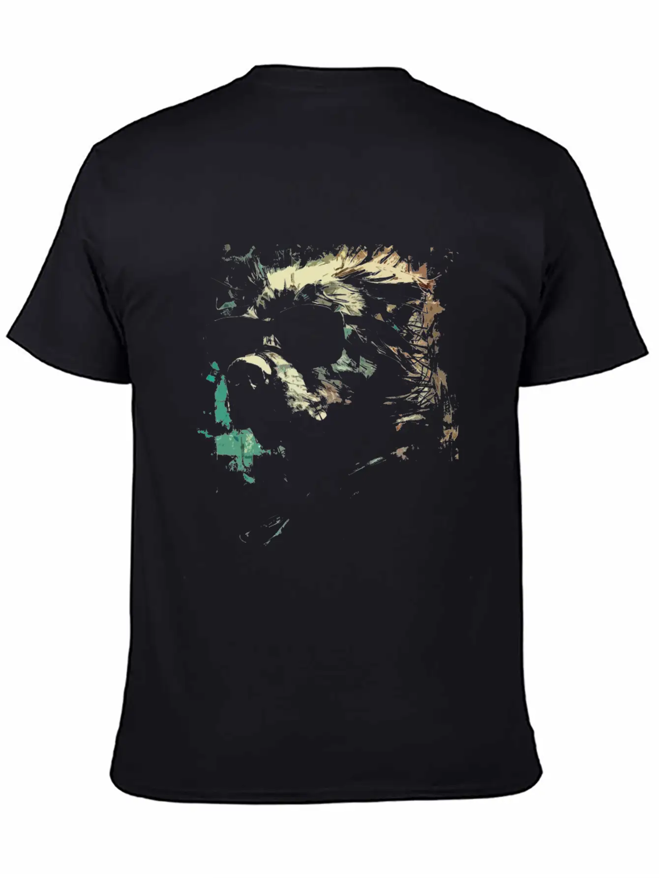Cool Gangster Dog Grunge Portrait T-Shirt Timeless Short Sleeve Tee – Comfy And Minimalist Design