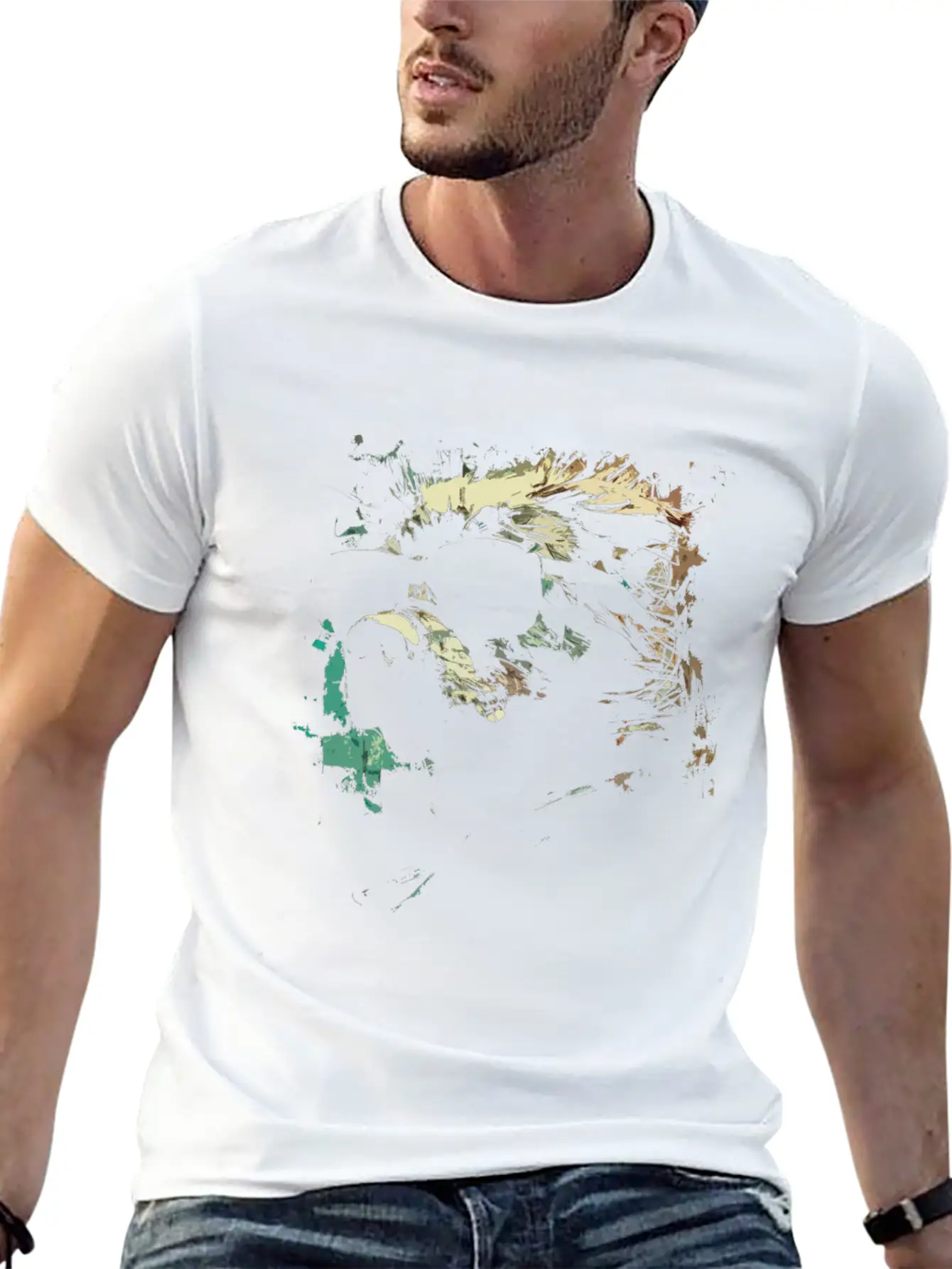 Cool Gangster Dog Grunge Portrait T-Shirt Timeless Short Sleeve Tee – Comfy And Minimalist Design