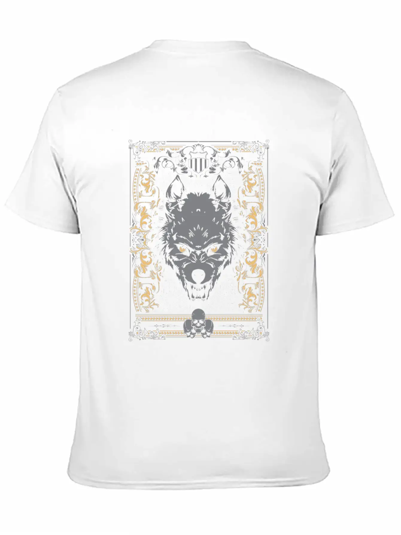 Cool Gothic Wolf And Skulls - Awesome Wolf Lover G Essential Unisex Summer Tee – Soft Cotton Casual Fit