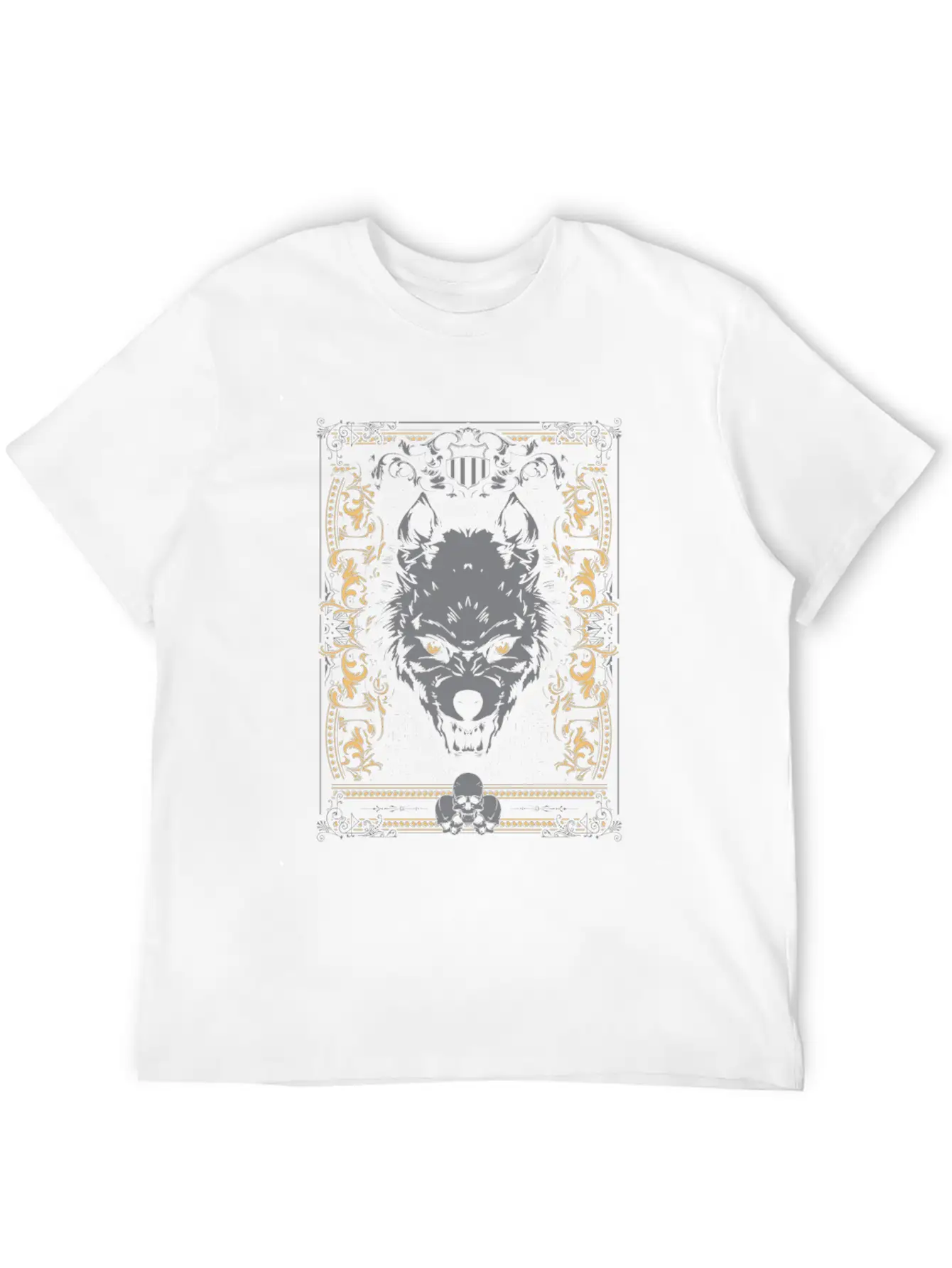 Cool Gothic Wolf And Skulls - Awesome Wolf Lover G Essential Unisex Summer Tee – Soft Cotton Casual Fit