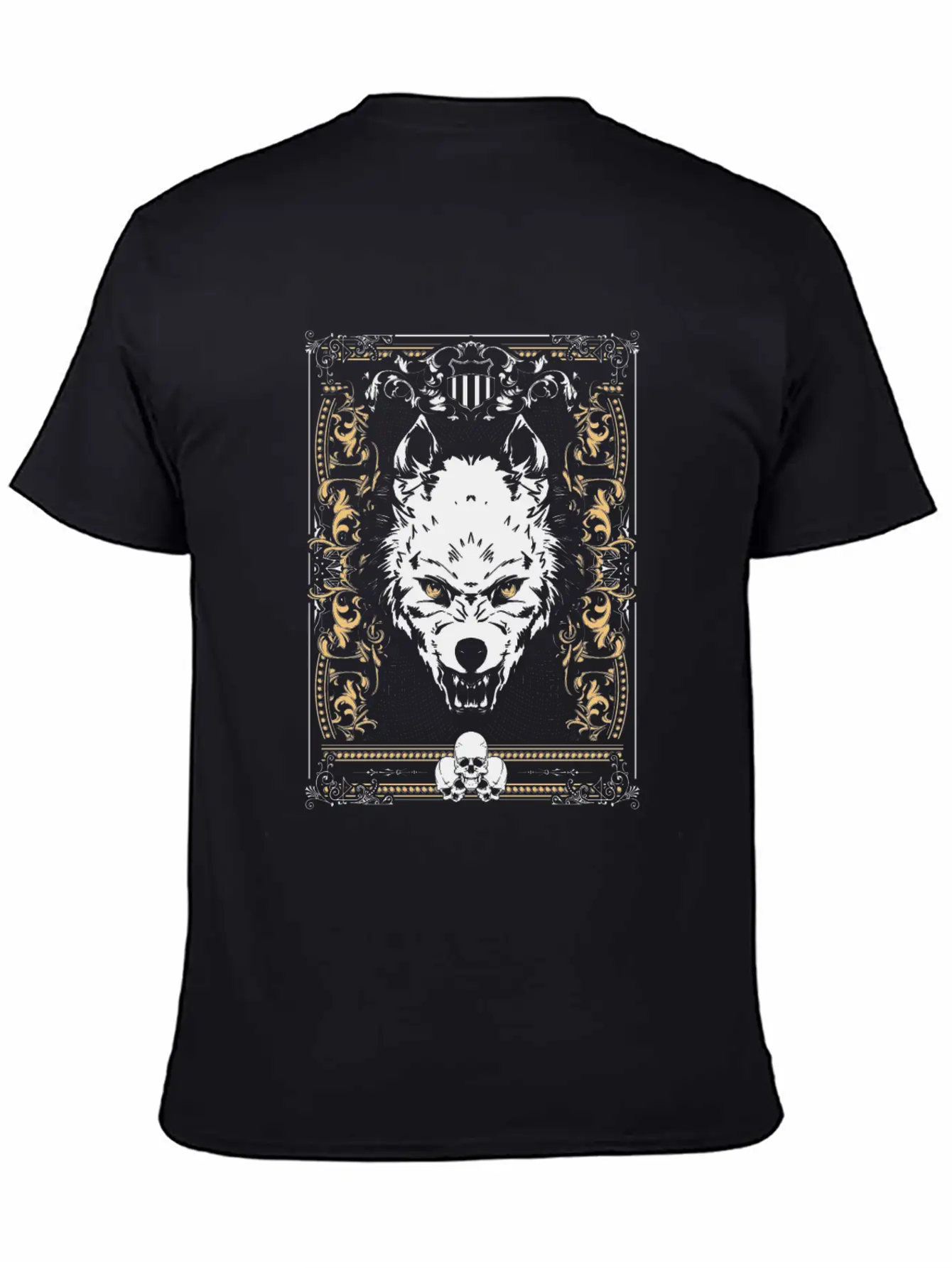 Cool Gothic Wolf And Skulls - Awesome Wolf Lover G Essential Unisex Summer Tee – Soft Cotton Casual Fit