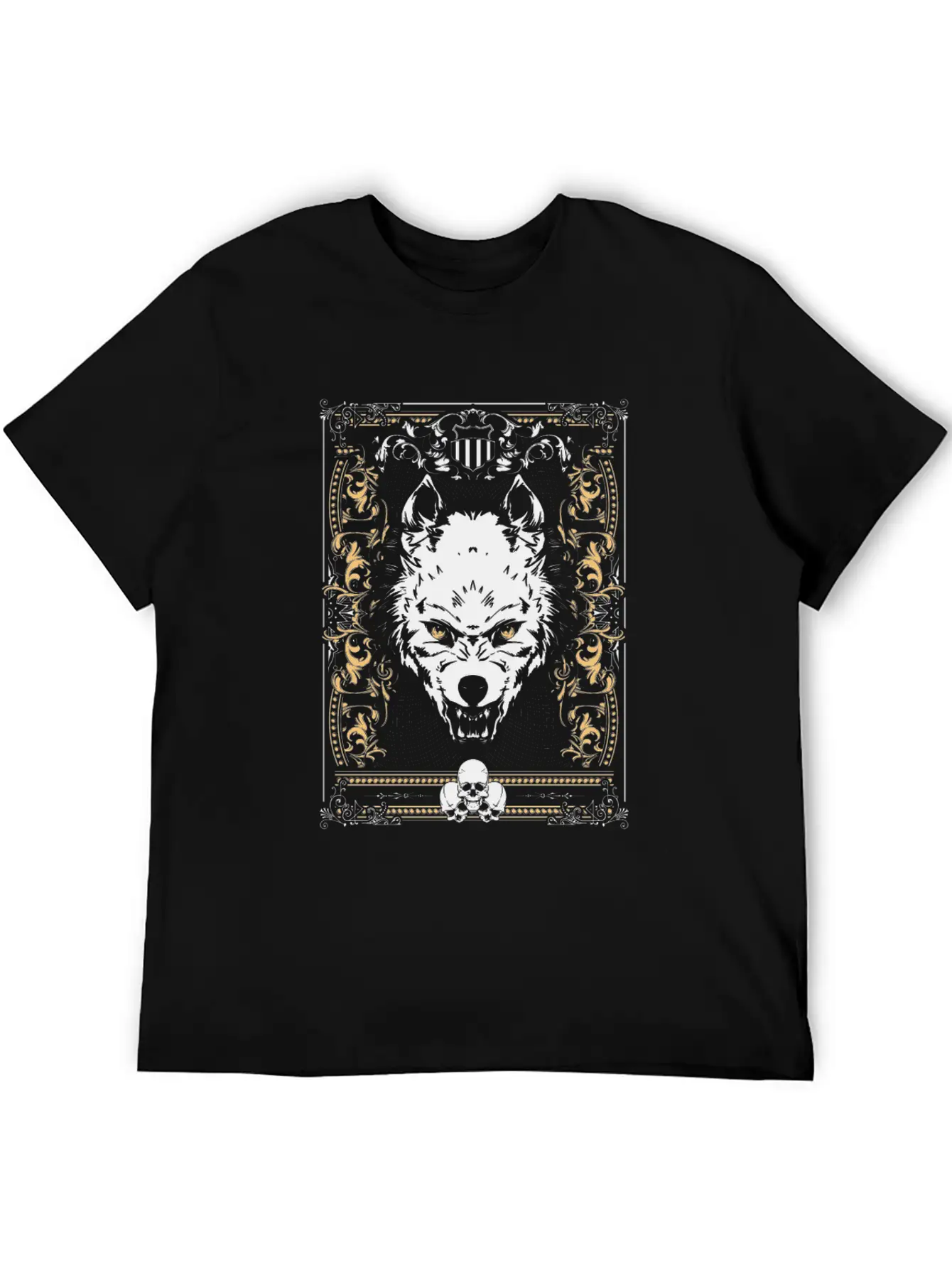 Cool Gothic Wolf And Skulls - Awesome Wolf Lover G Essential Unisex Summer Tee – Soft Cotton Casual Fit