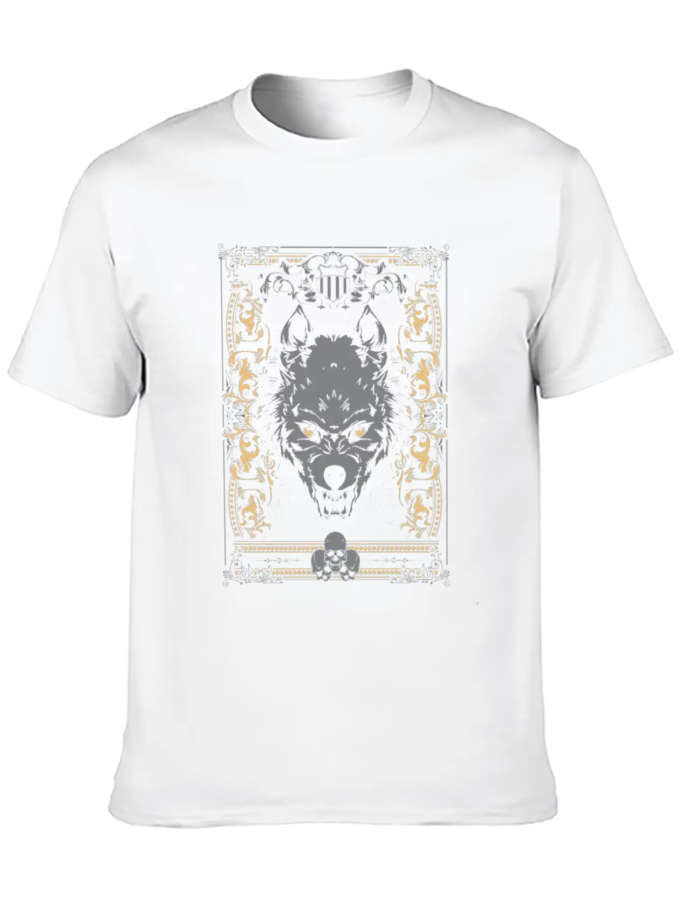 Cool Gothic Wolf And Skulls - Awesome Wolf Lover G Essential Unisex Summer Tee – Soft Cotton Casual Fit