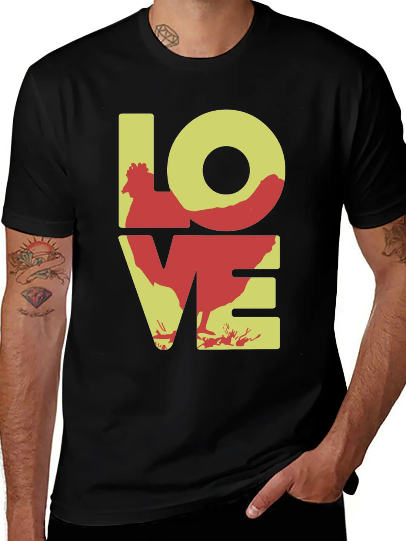 Cool Love Chicken T-shirt Stylish Everyday T-Shirt – Unisex Basic Cotton Tee