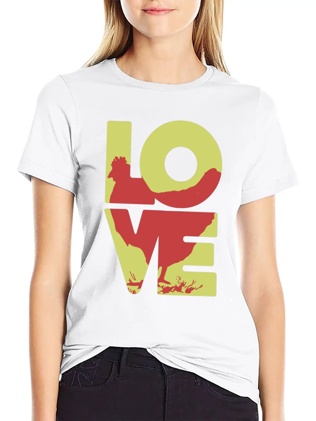 Cool Love Chicken T-shirt Stylish Everyday T-Shirt – Unisex Basic Cotton Tee