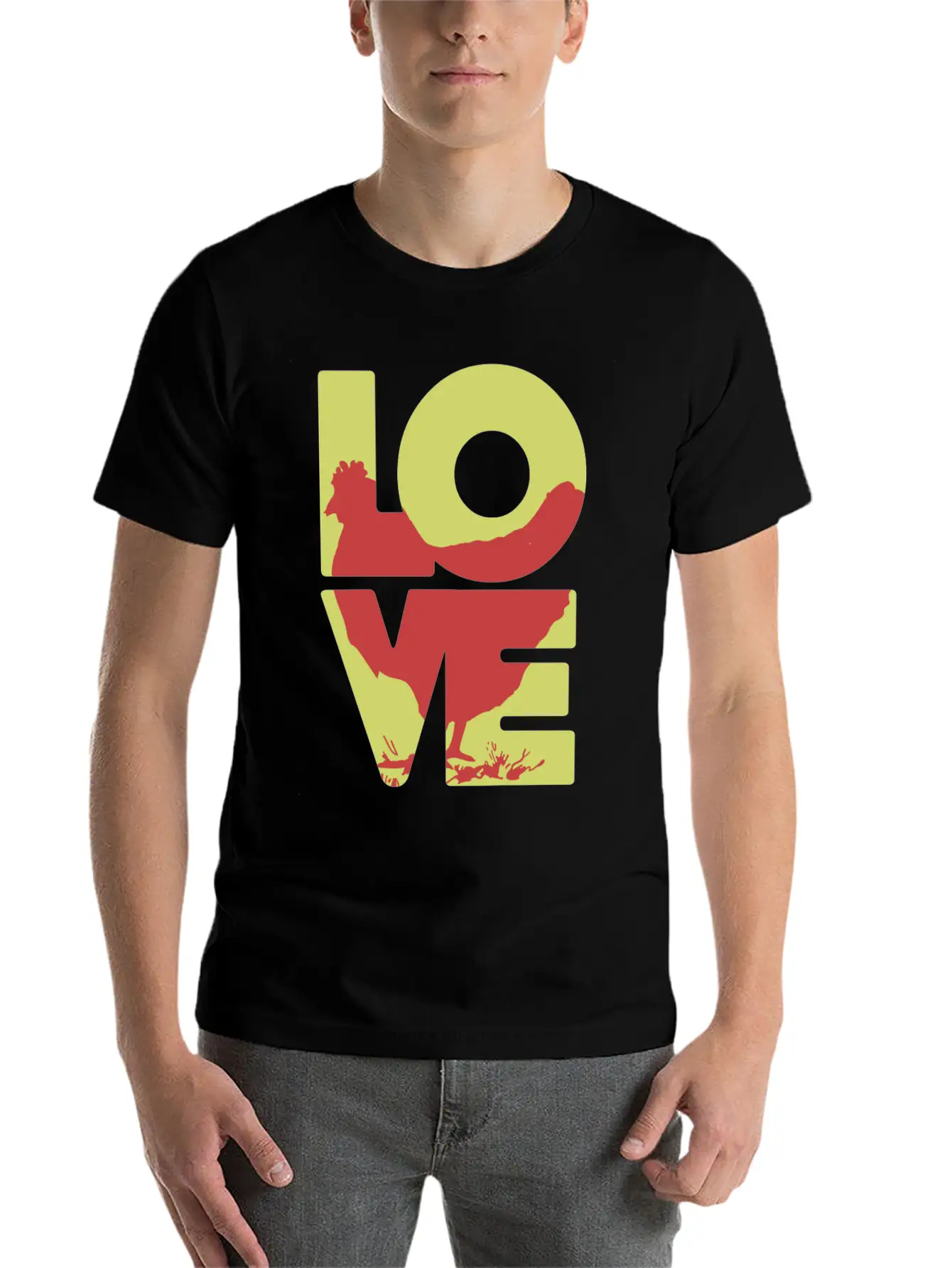 Cool Love Chicken T-shirt Stylish Everyday T-Shirt – Unisex Basic Cotton Tee