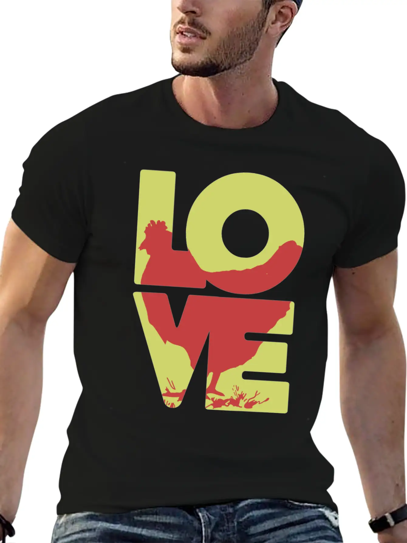 Cool Love Chicken T-shirt Stylish Everyday T-Shirt – Unisex Basic Cotton Tee