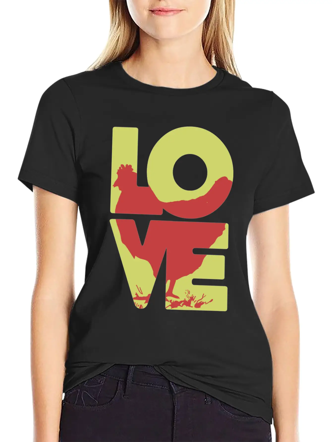 Cool Love Chicken T-shirt Stylish Everyday T-Shirt – Unisex Basic Cotton Tee