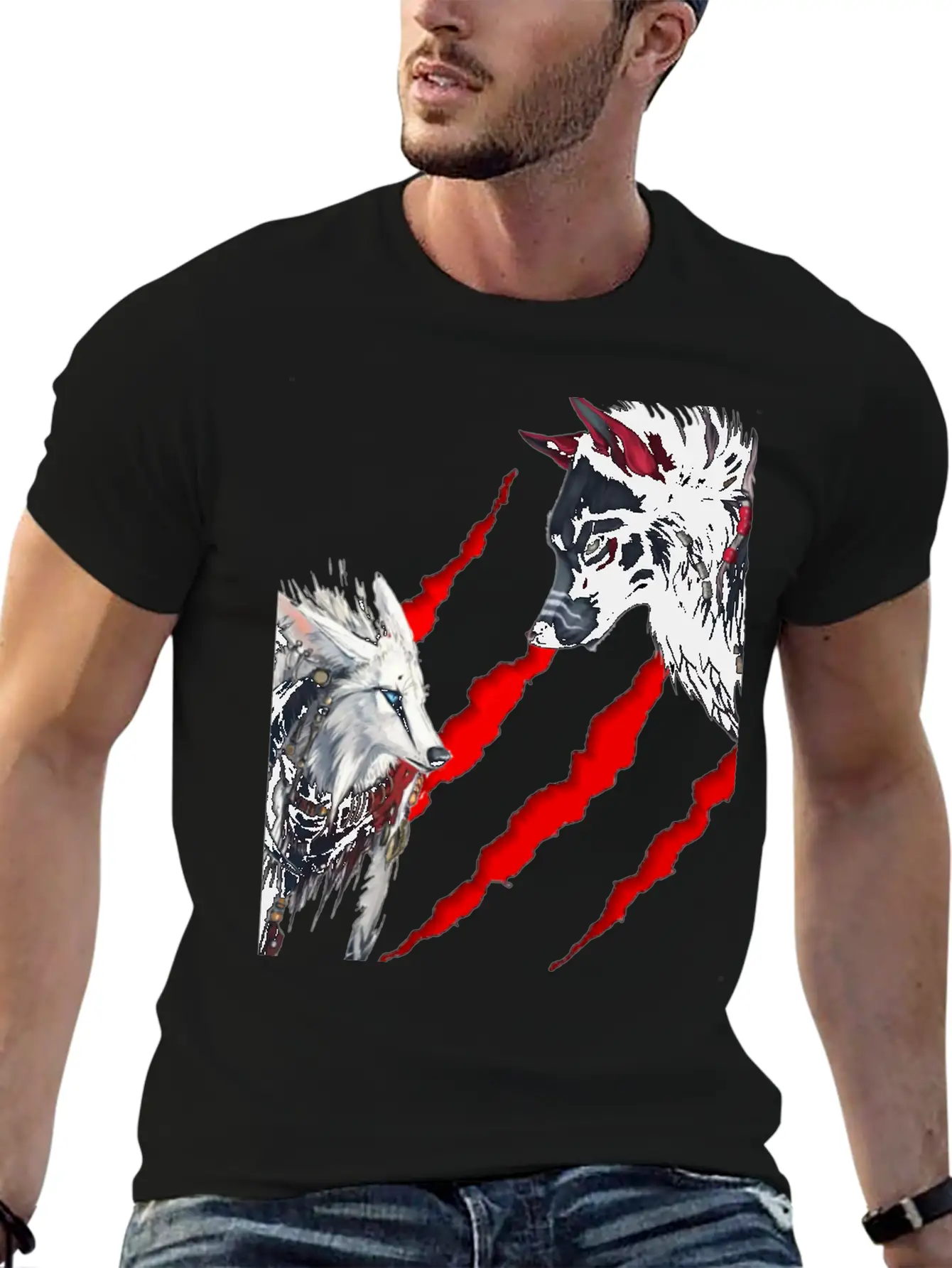 Cool Wolf Design Stylish Everyday T-Shirt – Unisex Basic Cotton Tee