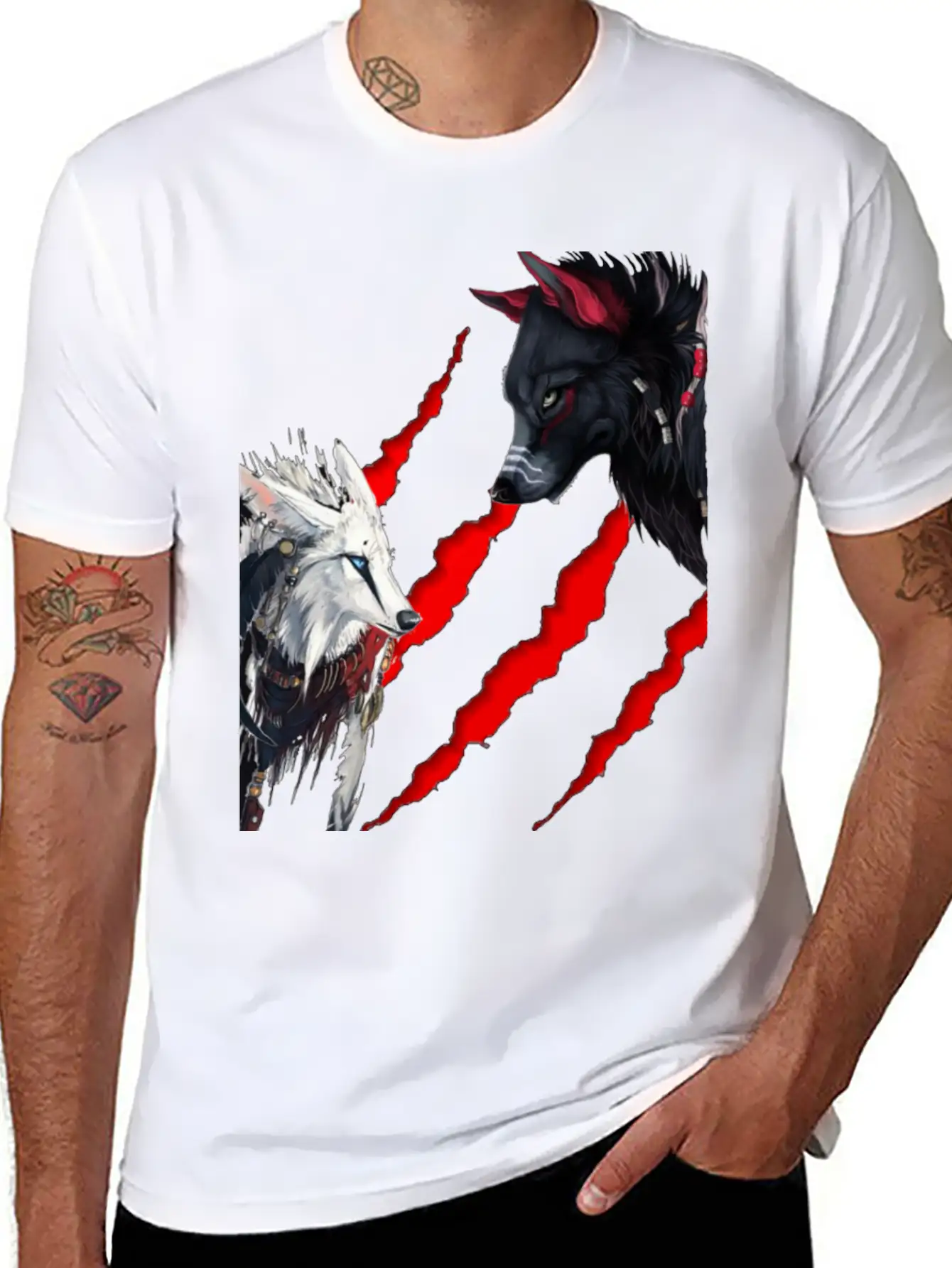 Cool Wolf Design Stylish Everyday T-Shirt – Unisex Basic Cotton Tee