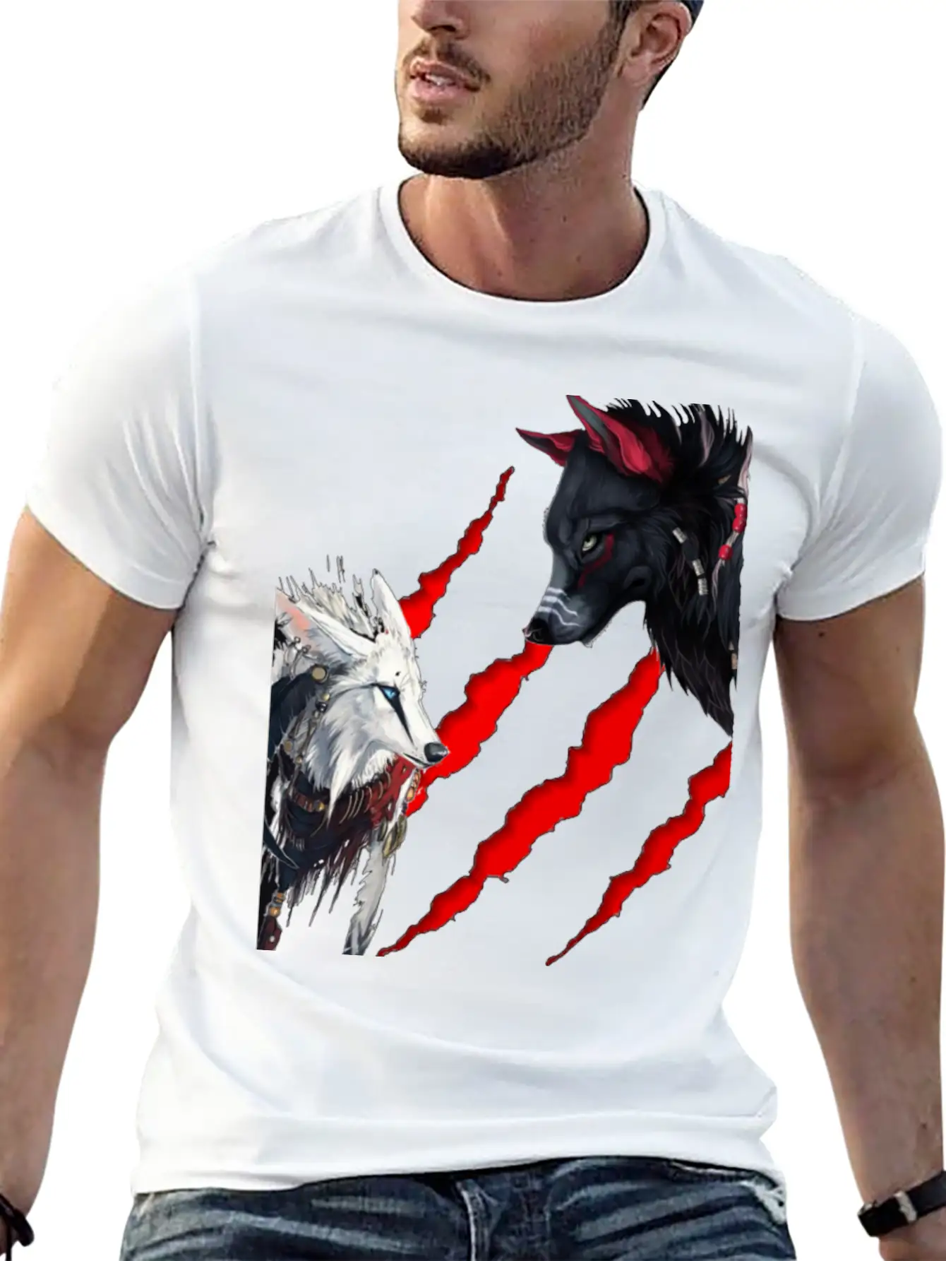Cool Wolf Design Stylish Everyday T-Shirt – Unisex Basic Cotton Tee