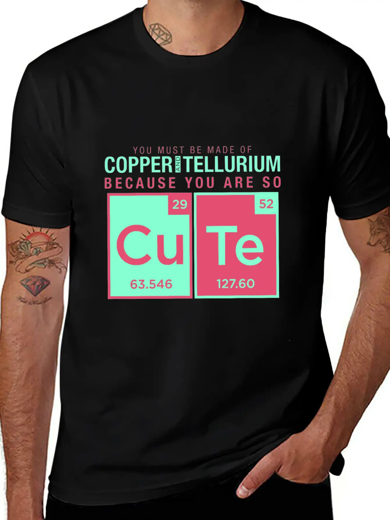 Copper Tellurium Cute Chemistry Joke Element Timeless Short Sleeve Tee – Comfy And Minimalist Design