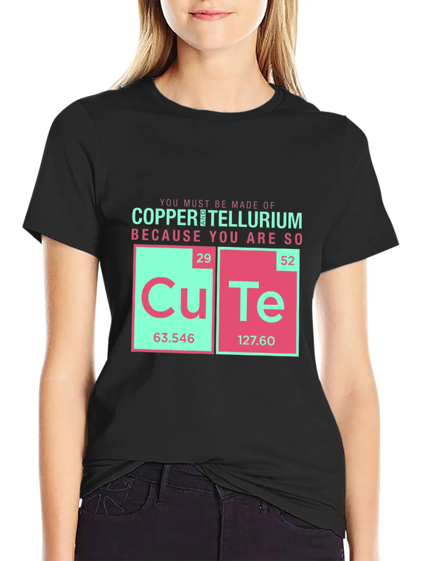 Copper Tellurium Cute Chemistry Joke Element Timeless Short Sleeve Tee – Comfy And Minimalist Design