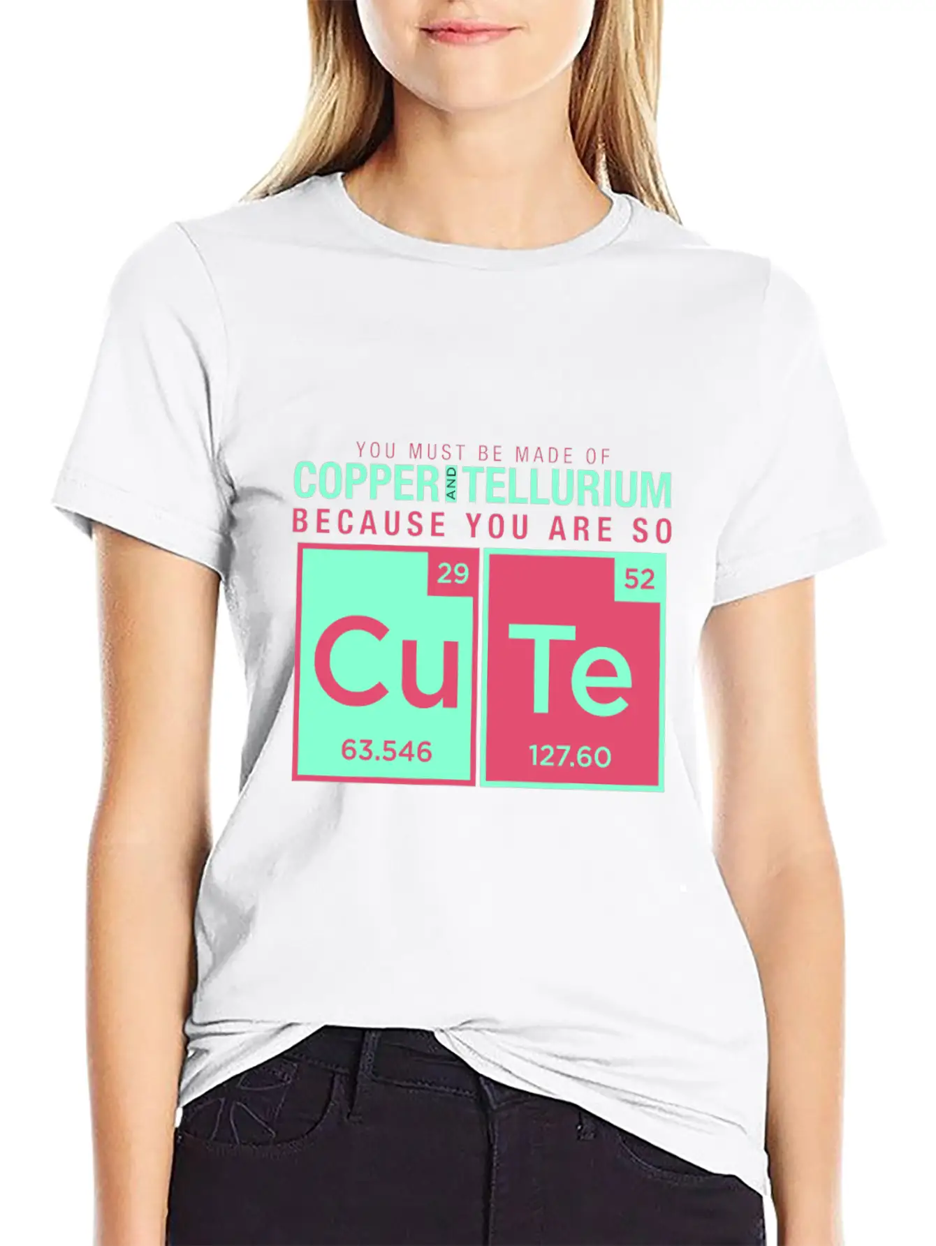 Copper Tellurium Cute Chemistry Joke Element Timeless Short Sleeve Tee – Comfy And Minimalist Design