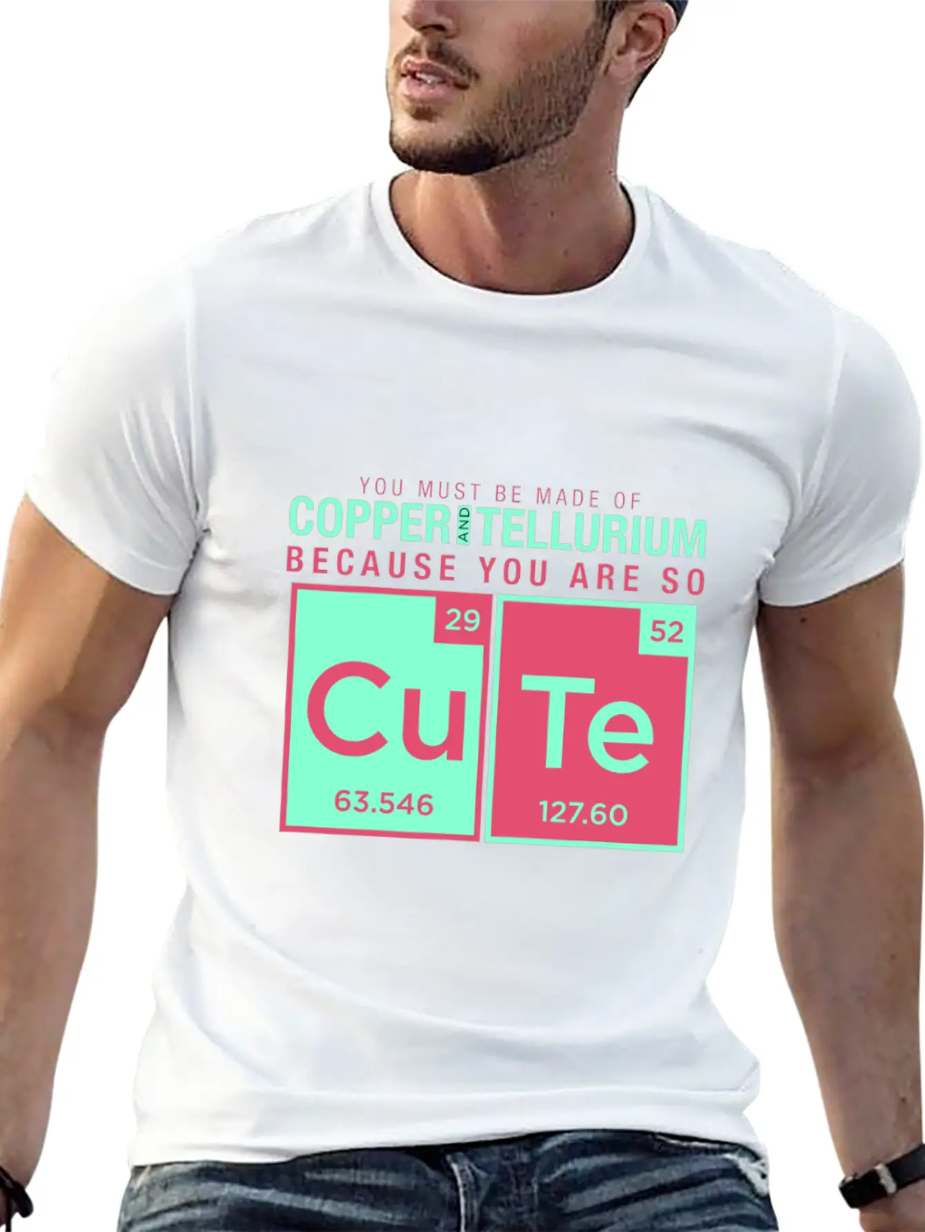 Copper Tellurium Cute Chemistry Joke Element Timeless Short Sleeve Tee – Comfy And Minimalist Design