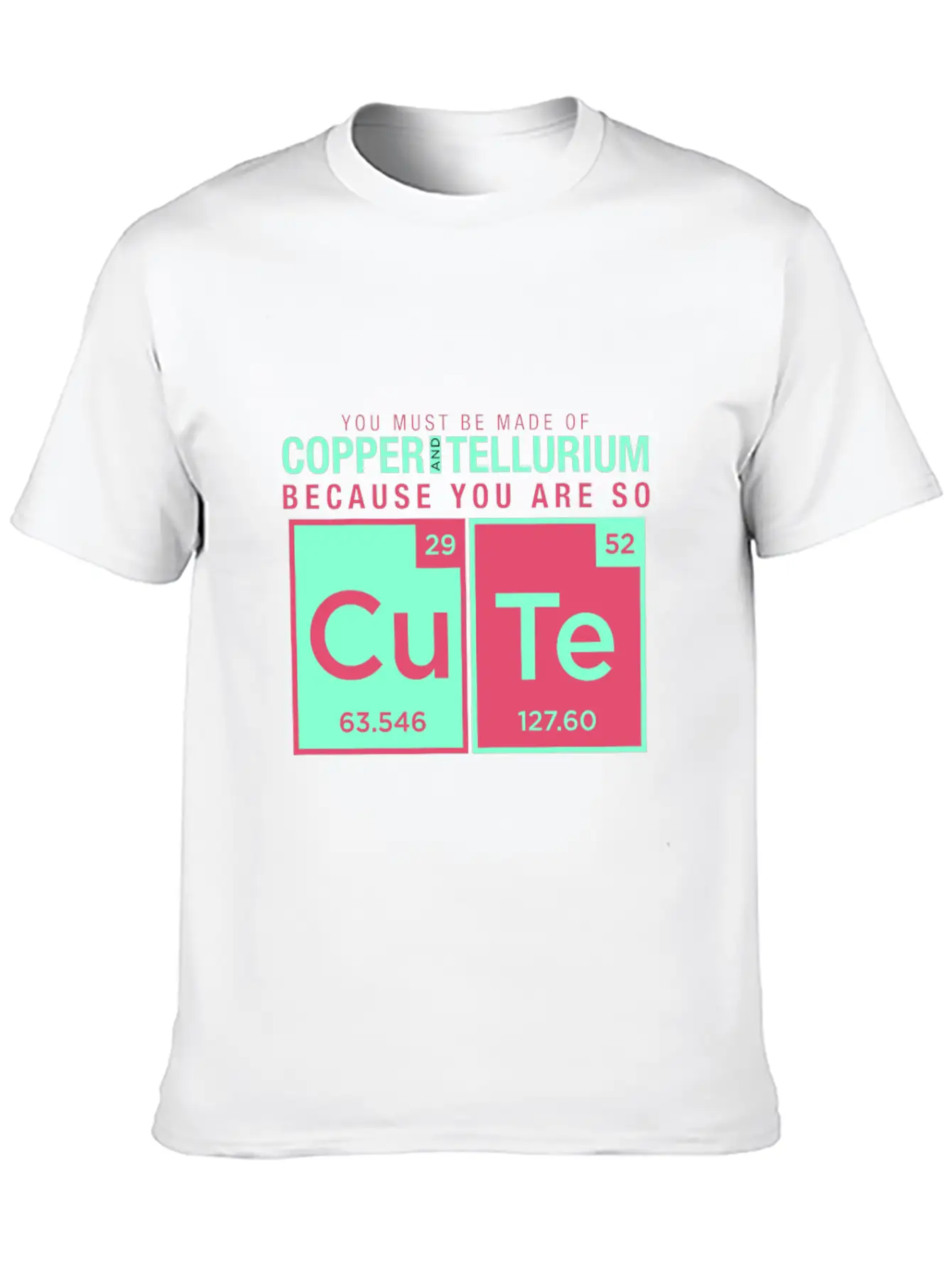 Copper Tellurium Cute Chemistry Joke Element Timeless Short Sleeve Tee – Comfy And Minimalist Design