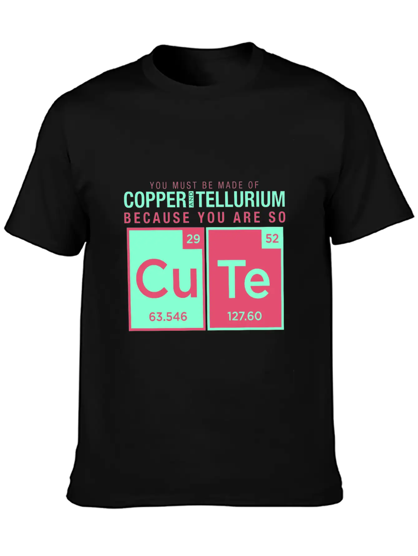 Copper Tellurium Cute Chemistry Joke Element Timeless Short Sleeve Tee – Comfy And Minimalist Design
