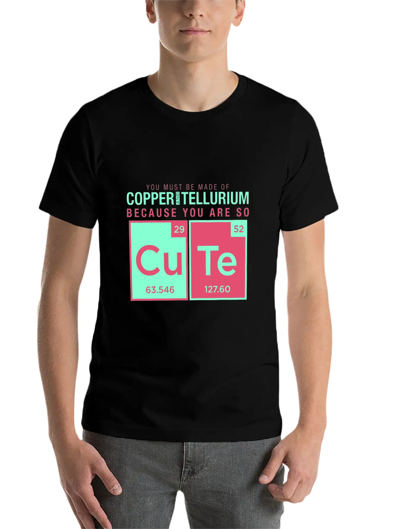 Copper Tellurium Cute Chemistry Joke Element Timeless Short Sleeve Tee – Comfy And Minimalist Design