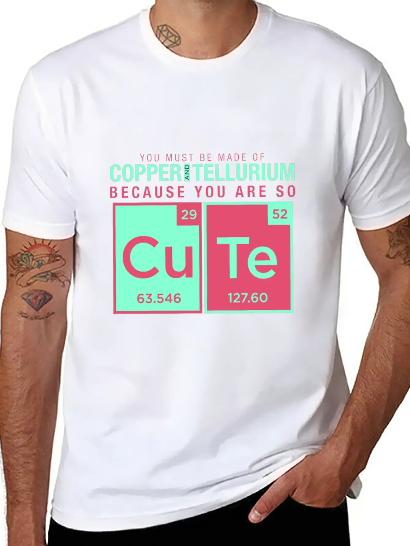 Copper Tellurium Cute Chemistry Joke Element Timeless Short Sleeve Tee – Comfy And Minimalist Design