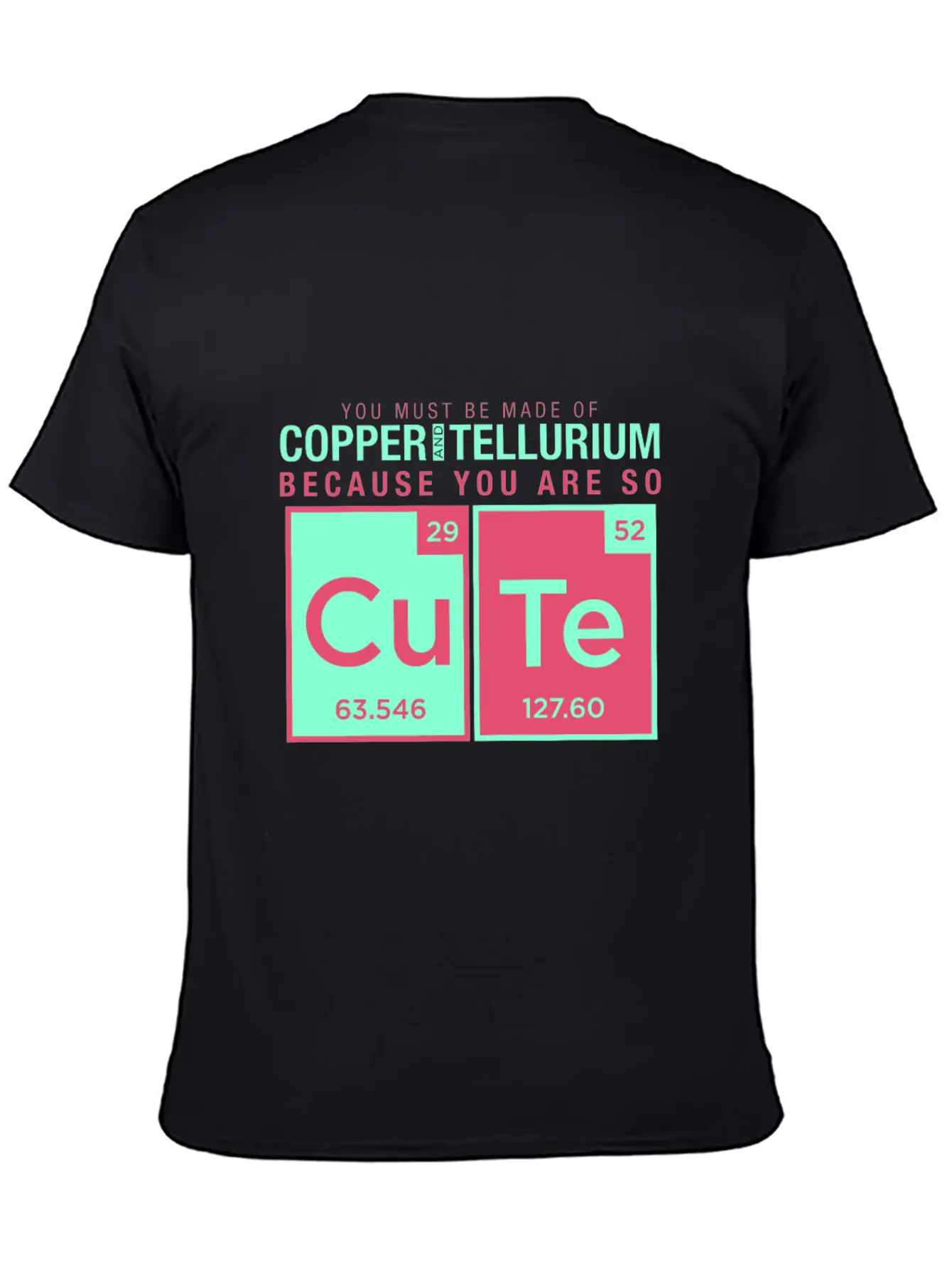 Copper Tellurium Cute Chemistry Joke Element Timeless Short Sleeve Tee – Comfy And Minimalist Design