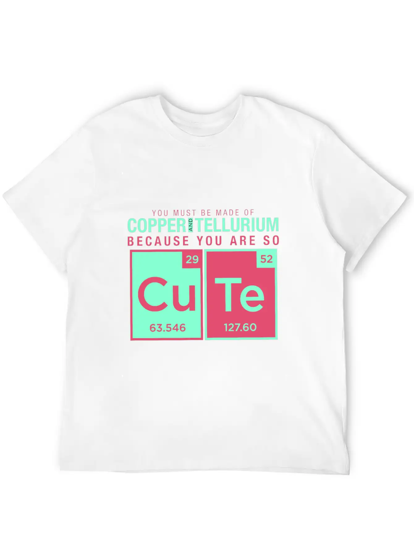 Copper Tellurium Cute Chemistry Joke Element Timeless Short Sleeve Tee – Comfy And Minimalist Design