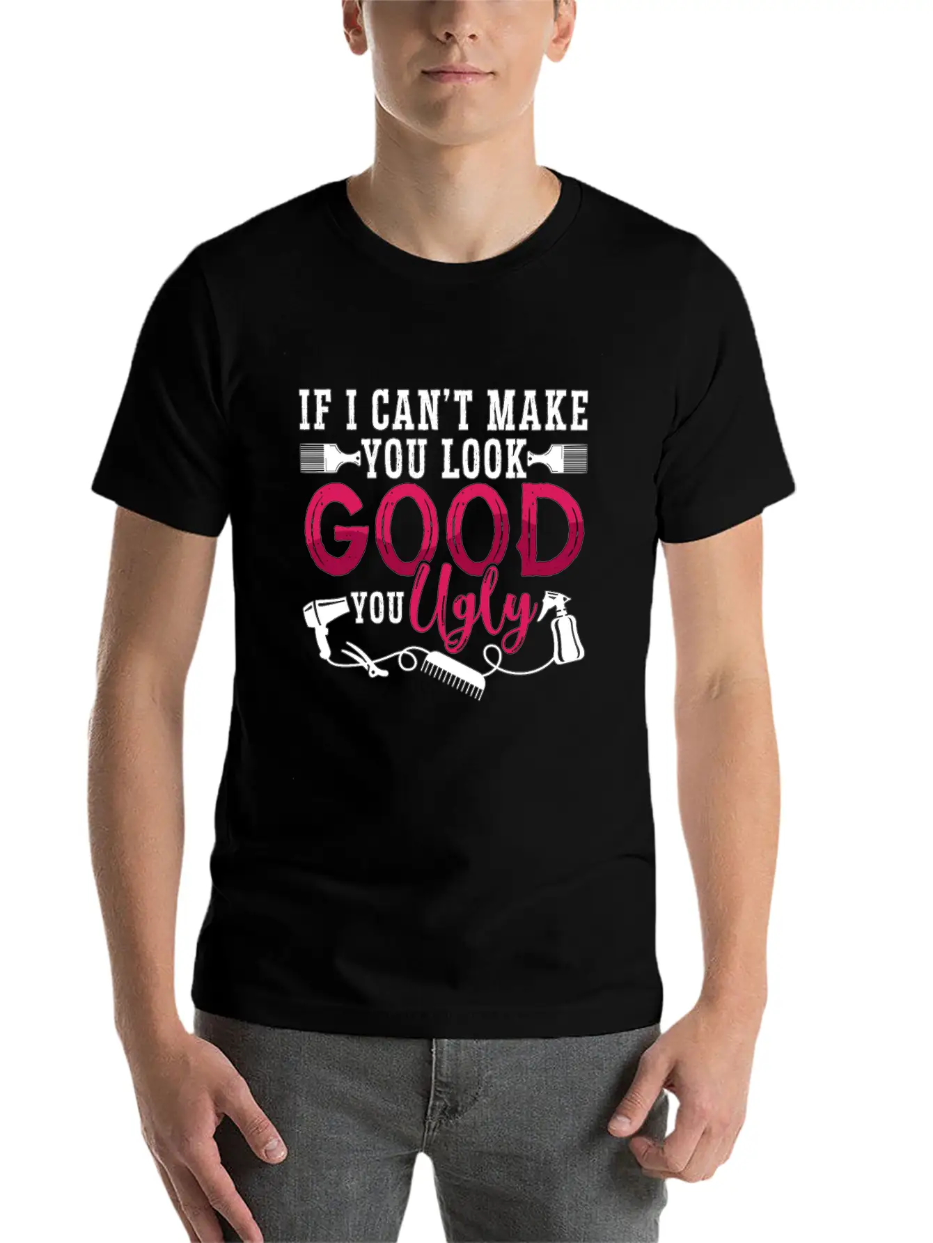 Cosmetology If I Can't Make You Look Esthetician Unisex Short Sleeve Soft Cotton T-Shirt – Casual Everyday Wear