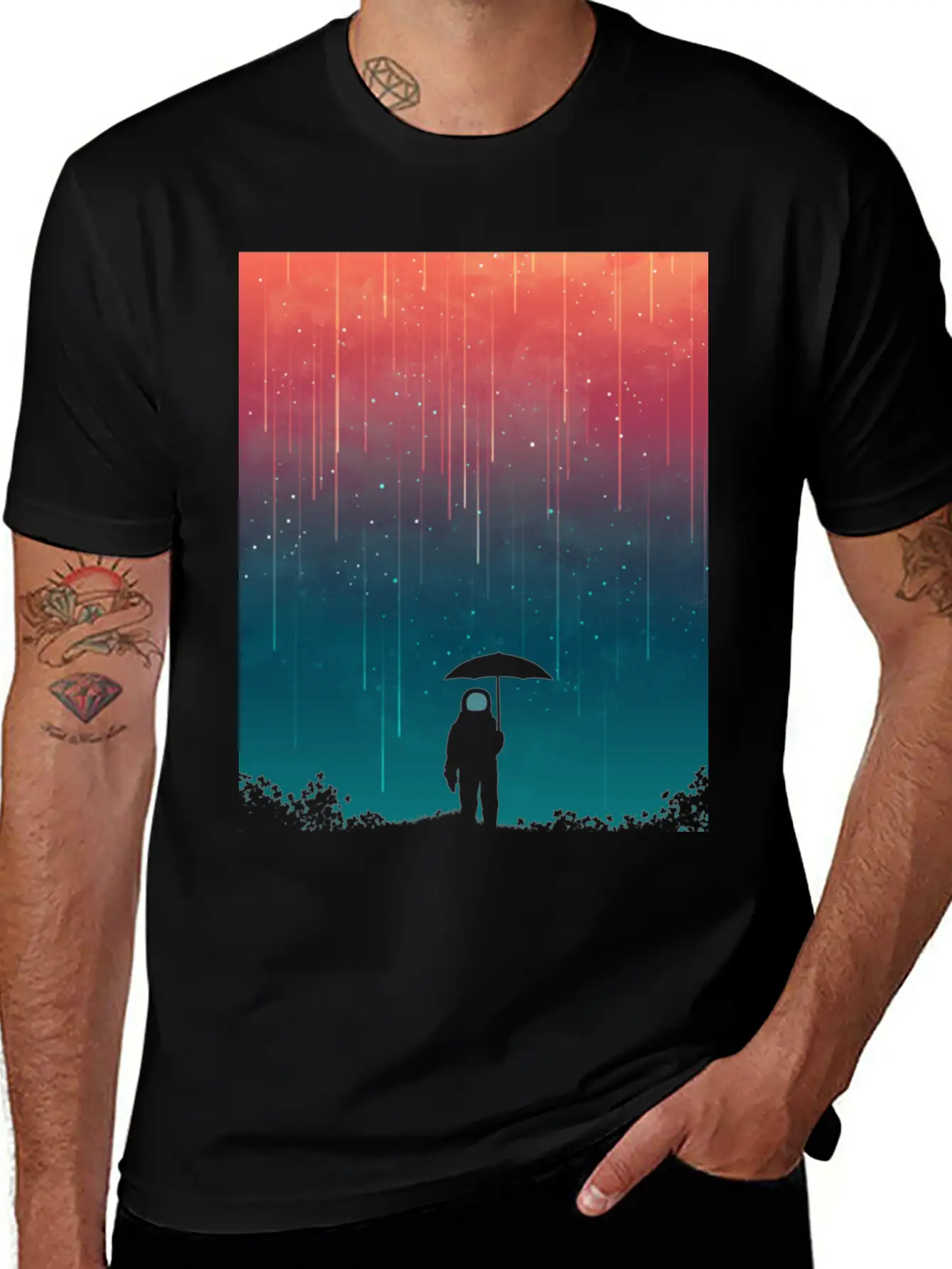 Cosmic Downpour Unisex Casual T-Shirt – Clean Design For Daily Comfort
