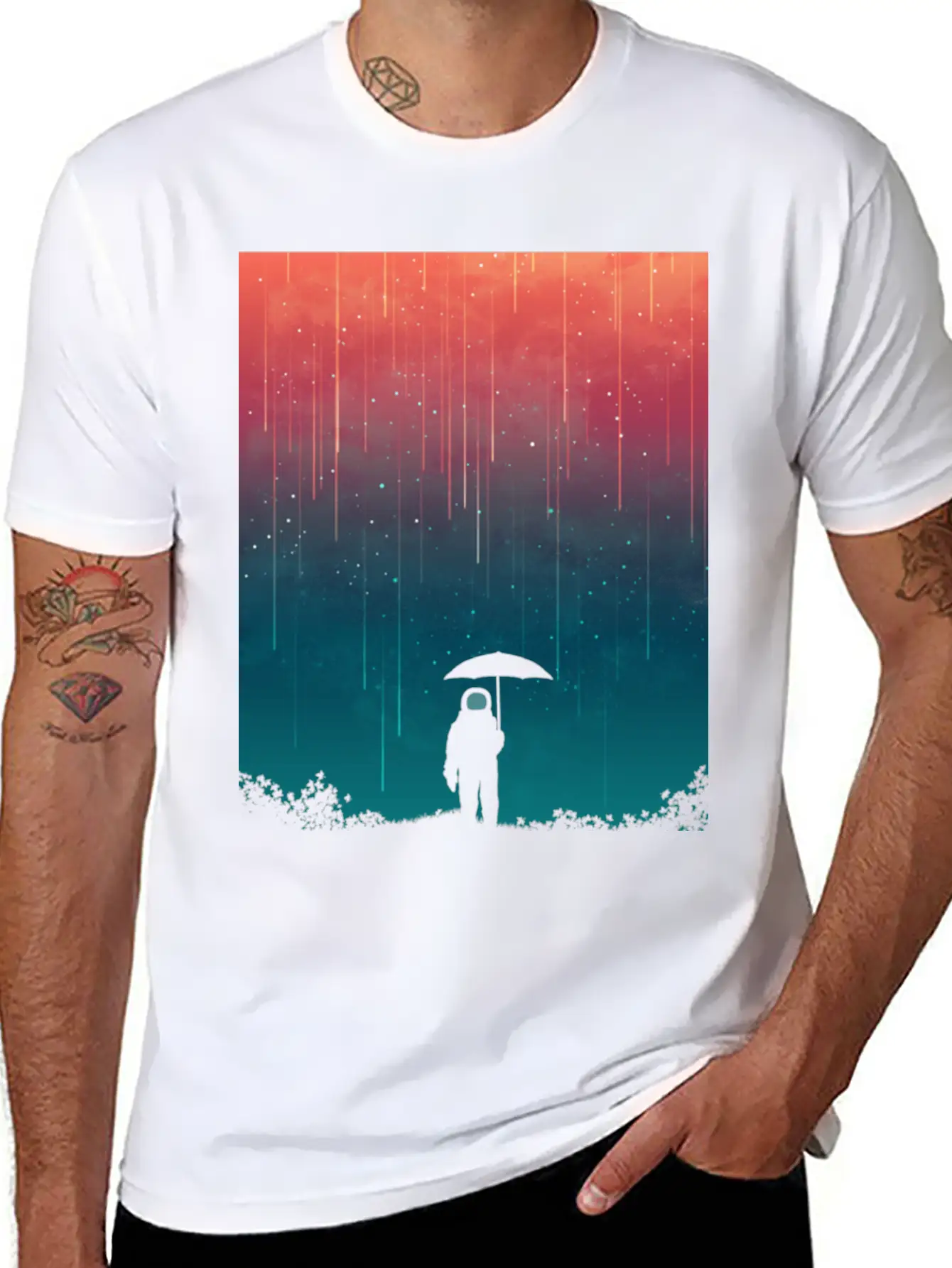 Cosmic Downpour Unisex Casual T-Shirt – Clean Design For Daily Comfort