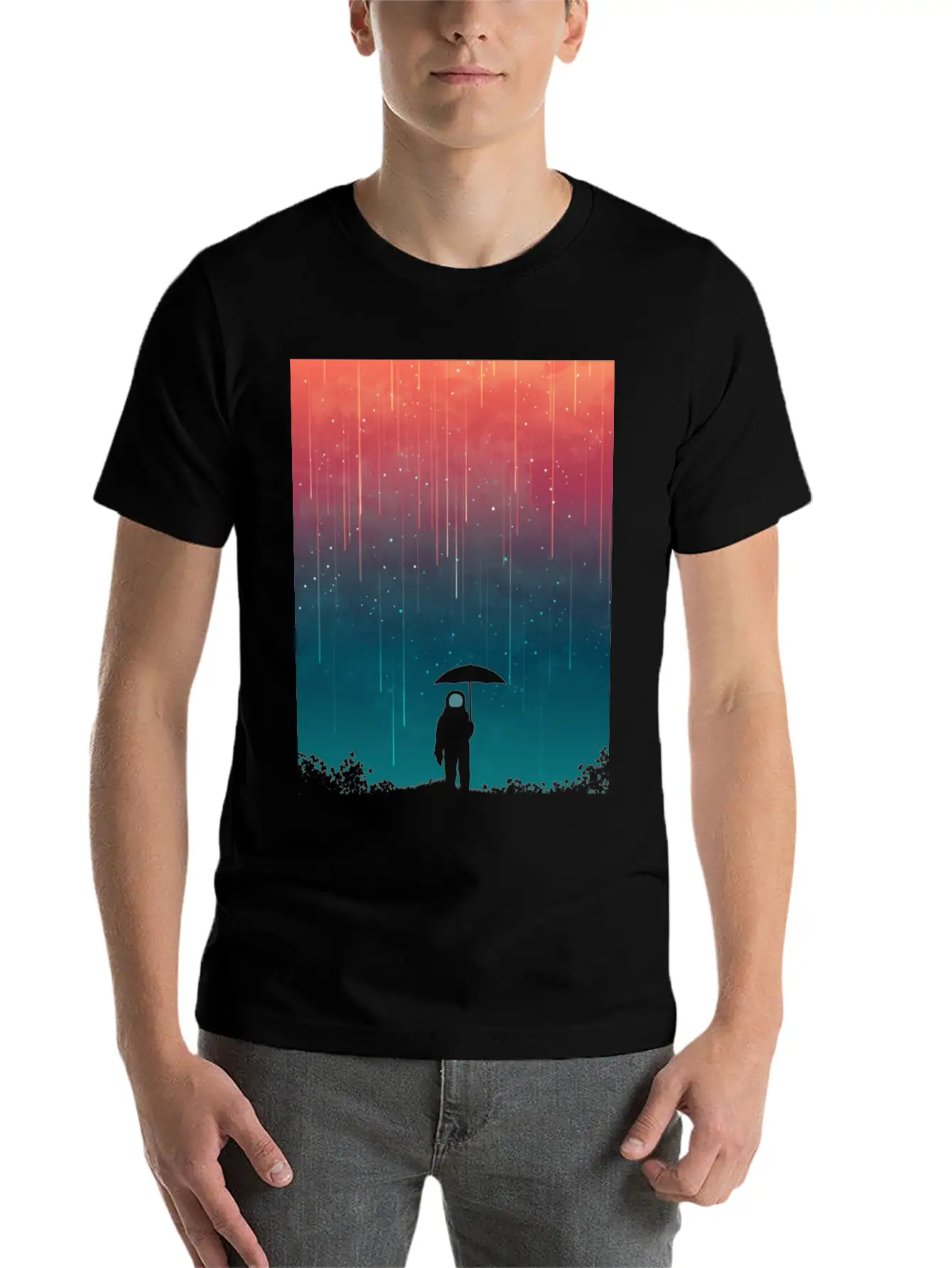 Cosmic Downpour Unisex Casual T-Shirt – Clean Design For Daily Comfort