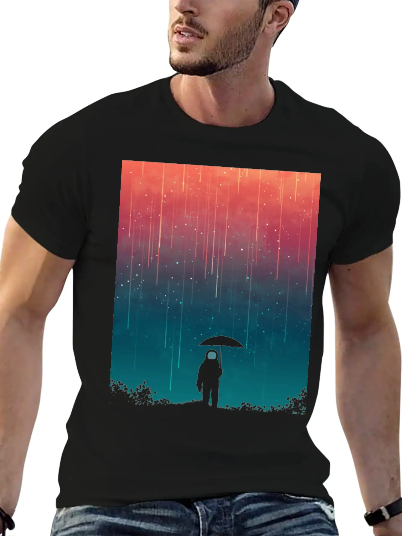 Cosmic Downpour Unisex Casual T-Shirt – Clean Design For Daily Comfort
