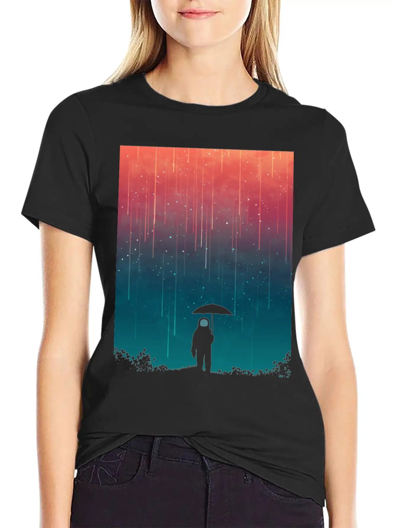 Cosmic Downpour Unisex Casual T-Shirt – Clean Design For Daily Comfort