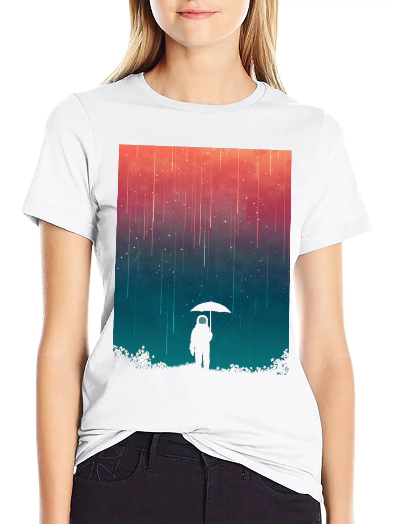 Cosmic Downpour Unisex Casual T-Shirt – Clean Design For Daily Comfort