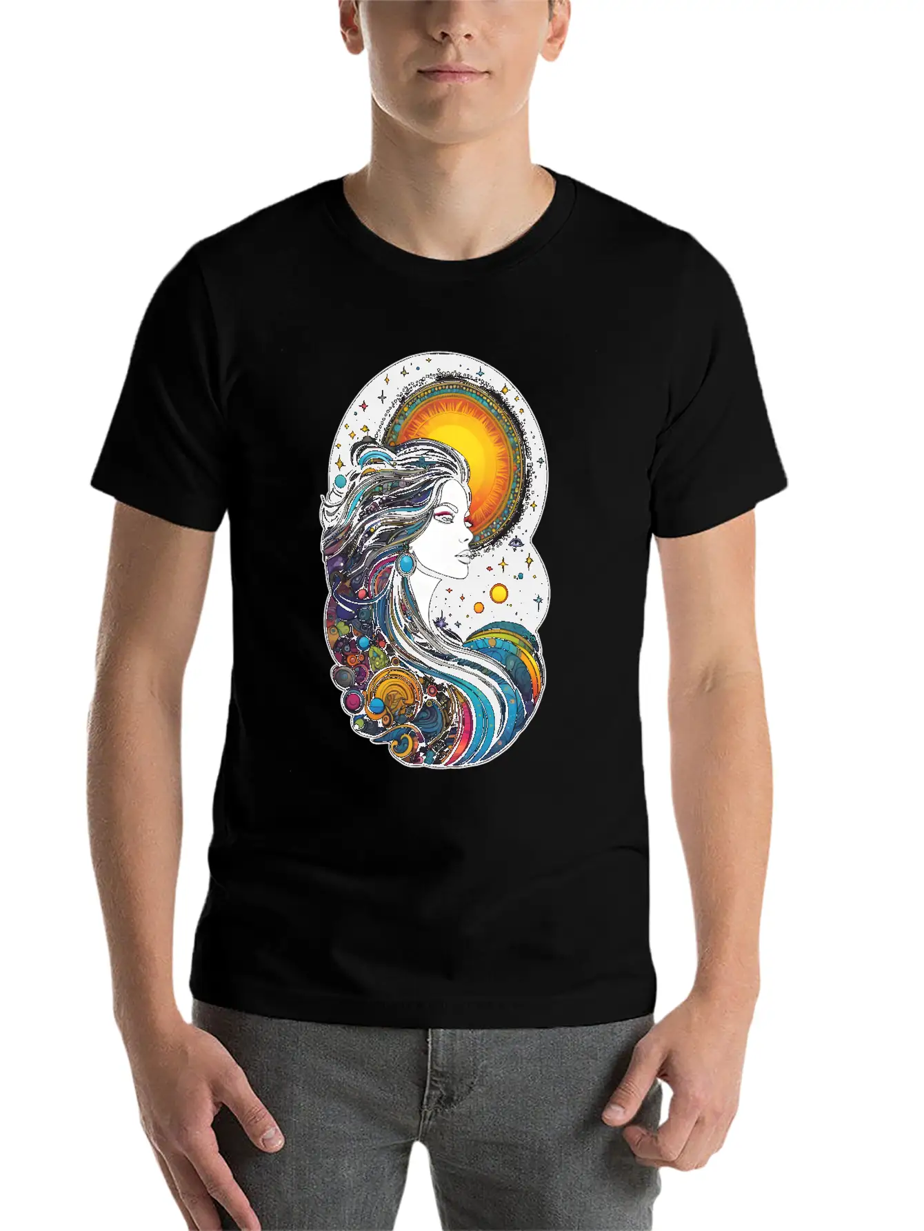 Cosmic Goddess Of Creation Unisex Short Sleeve Soft Cotton T-Shirt – Casual Everyday Wear