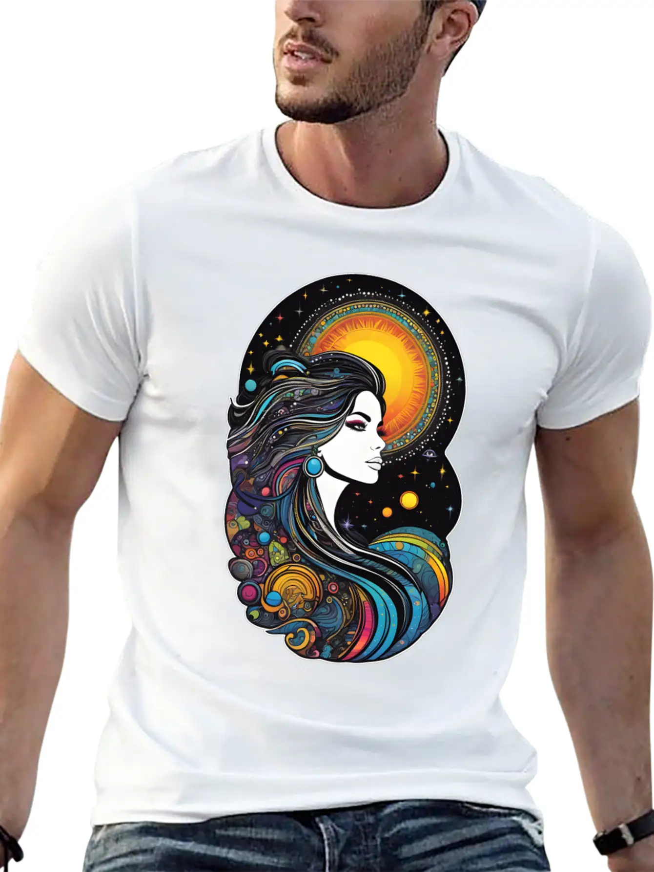 Cosmic Goddess Of Creation Unisex Short Sleeve Soft Cotton T-Shirt – Casual Everyday Wear