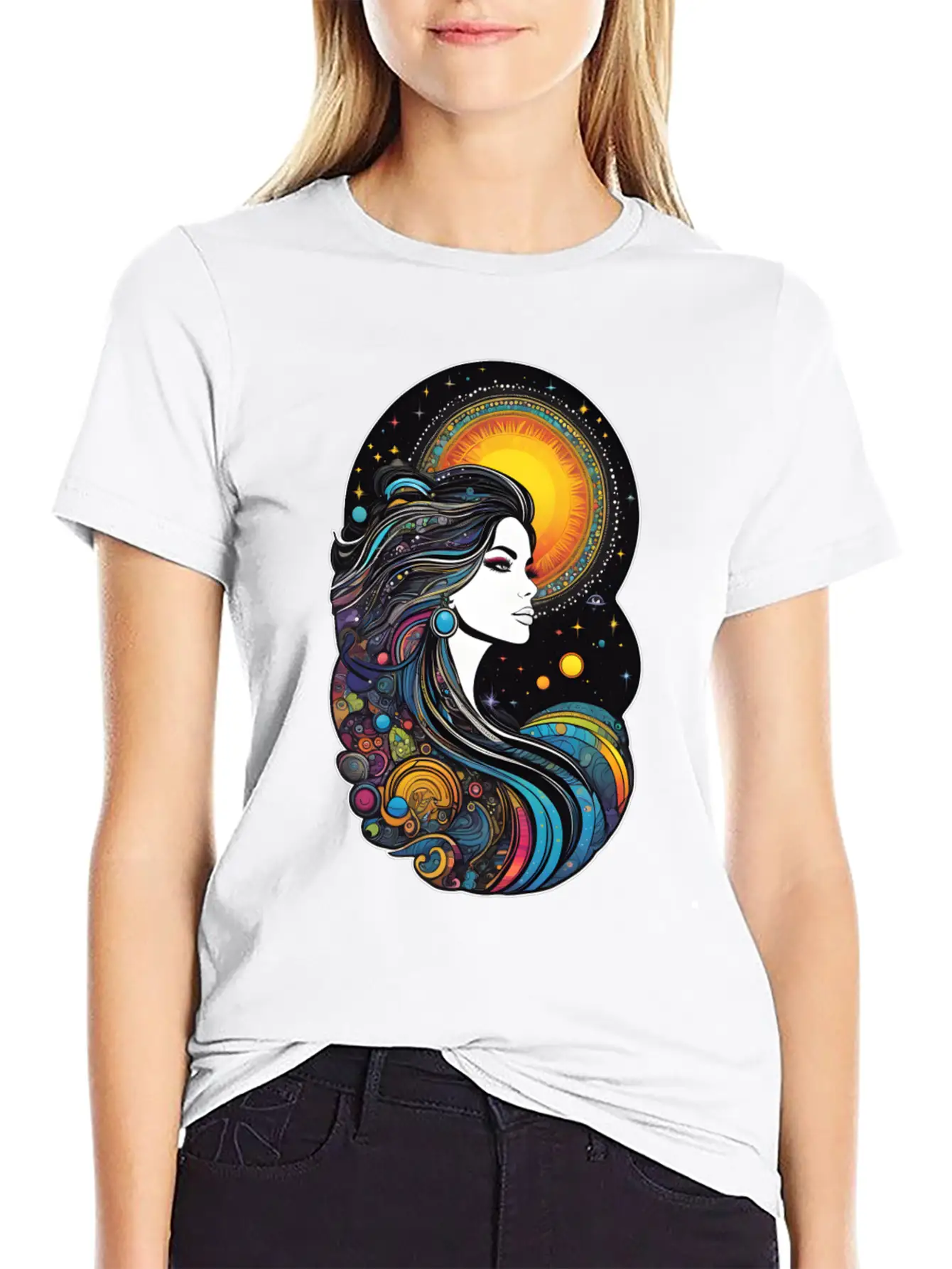 Cosmic Goddess Of Creation Unisex Short Sleeve Soft Cotton T-Shirt – Casual Everyday Wear